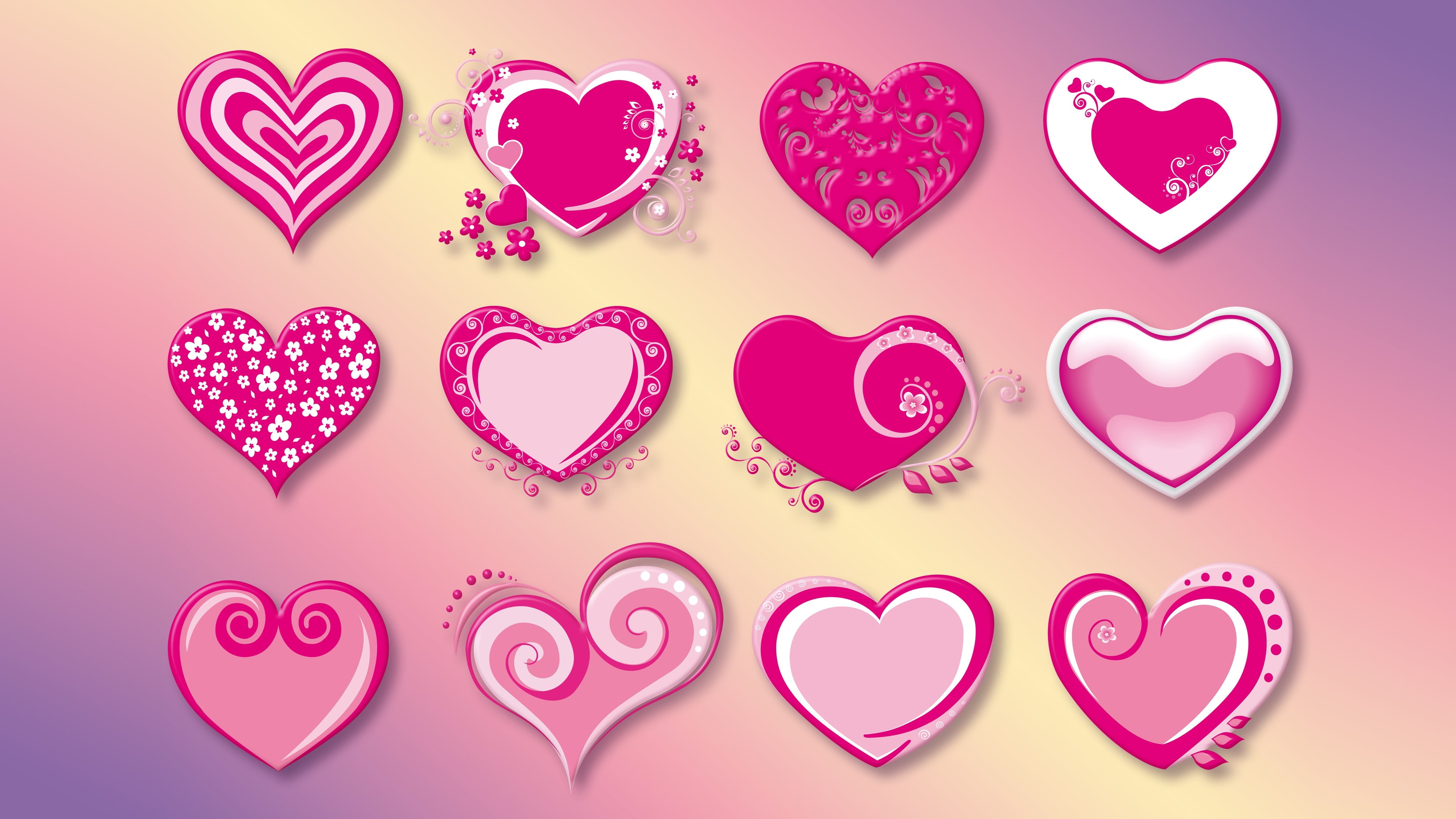love, Valentines Day, 4K, heart, vector, pink, HD Wallpaper