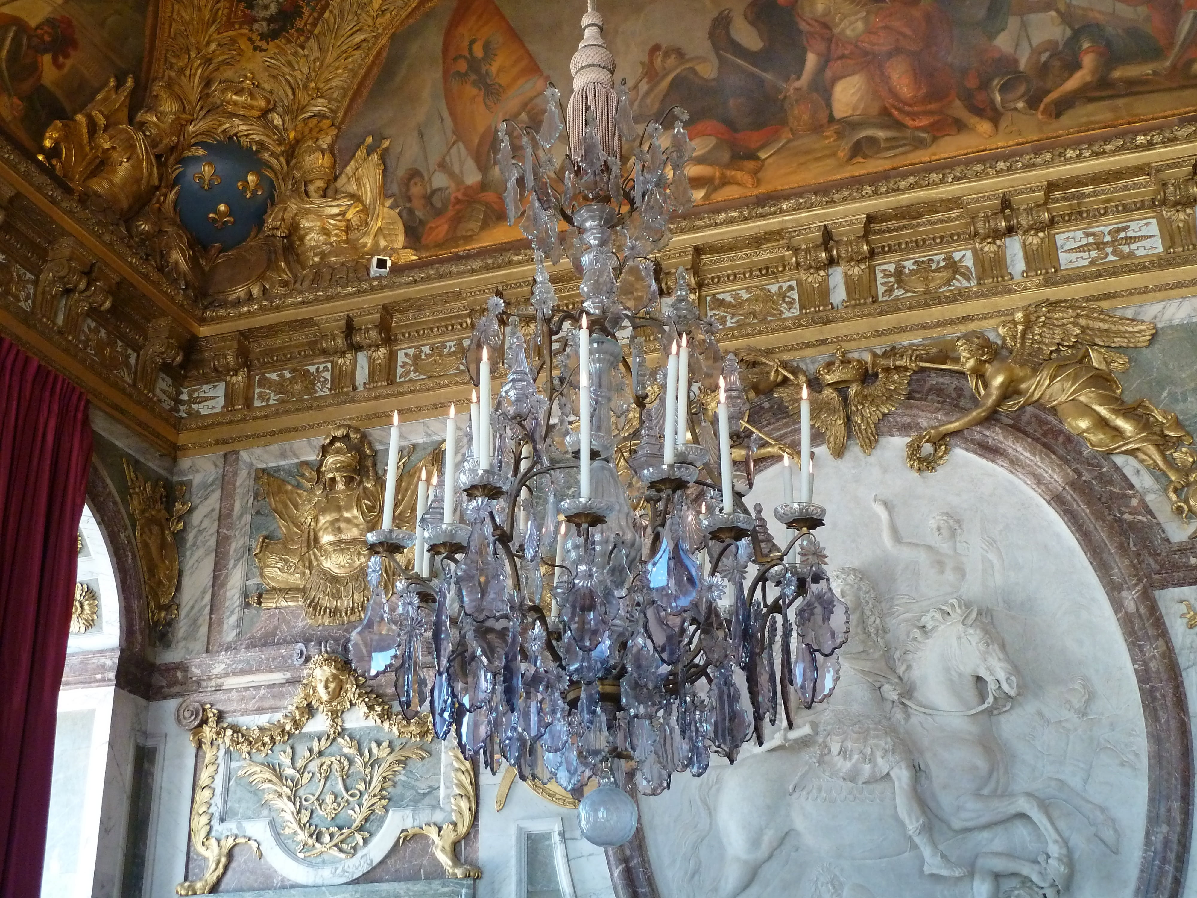 spirituality, statue, built structure, church, chandelier, luxury, belief, human representation, castle, candlestick, ornate, carving, 4K, glass, low angle view, HD Wallpaper