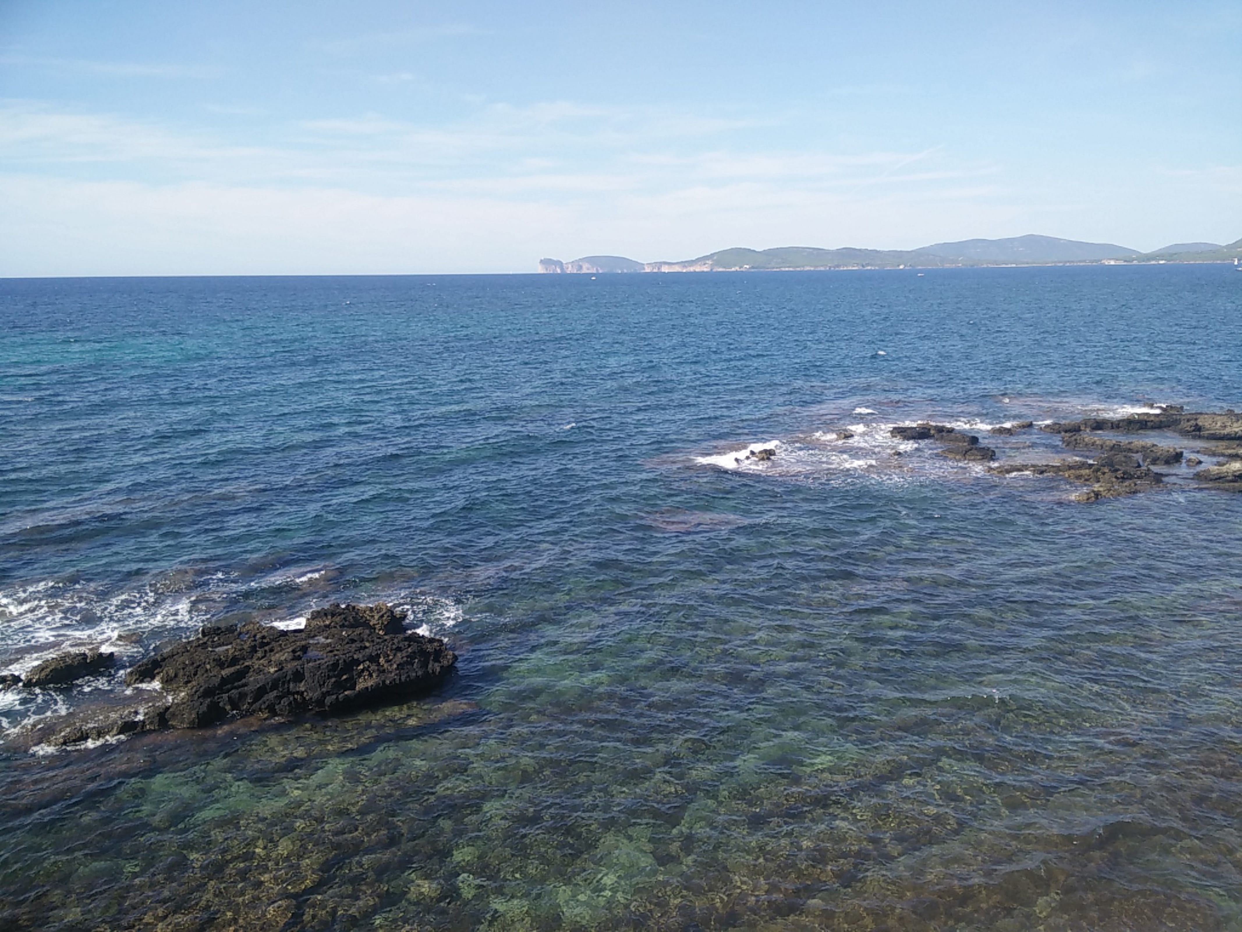 tranquility, outdoors, tranquil scene, non-urban scene, solid, horizon over water, alghero, rocky coastline, mediterranean, idyllic, scenics - nature, rock - object, HD Wallpaper