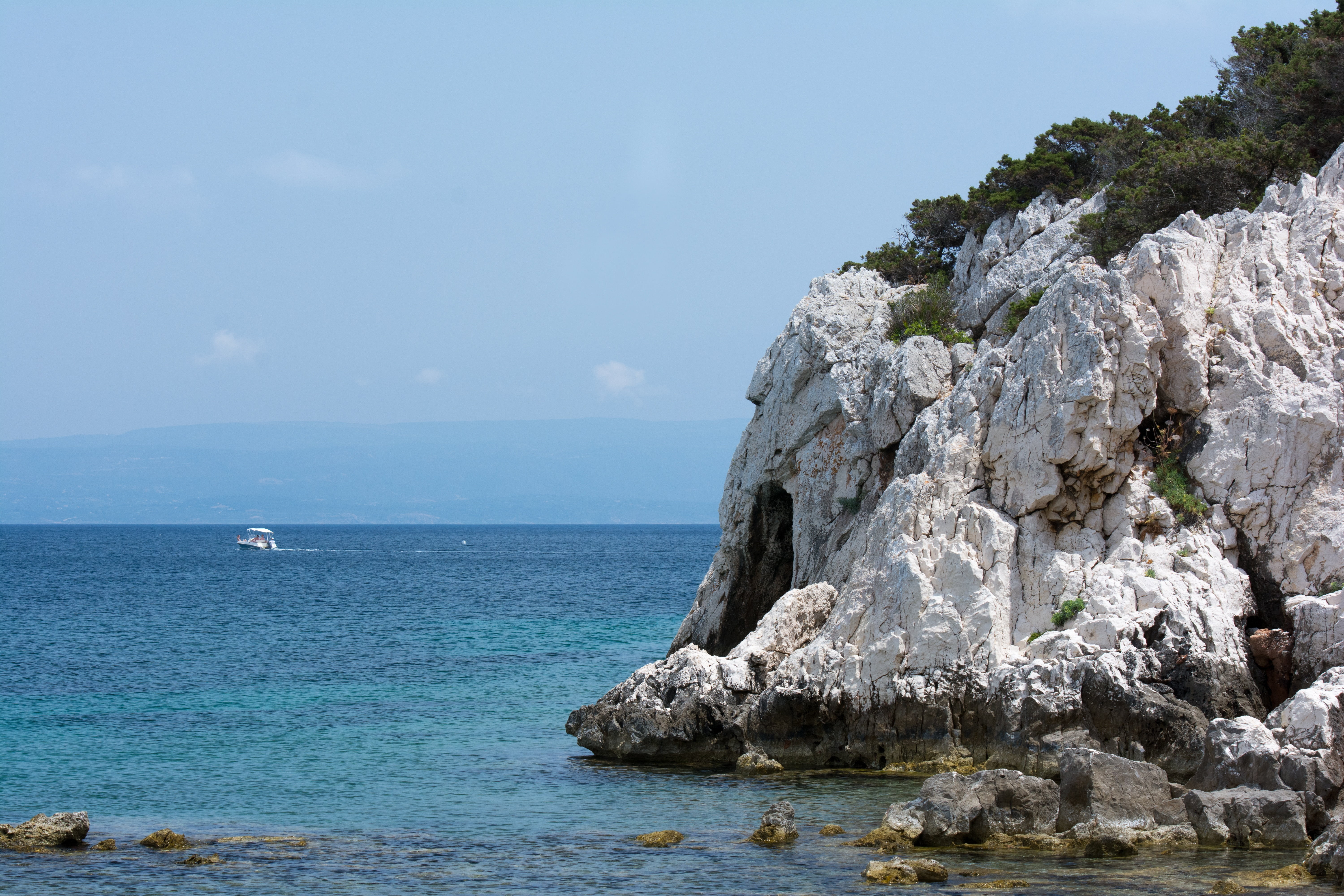 non-urban scene, waves, 5K, land, holiday, solid, rocky coastline, tranquility, day, sardinia, bathing, no people, horizon, horizon over water, idyllic, HD Wallpaper