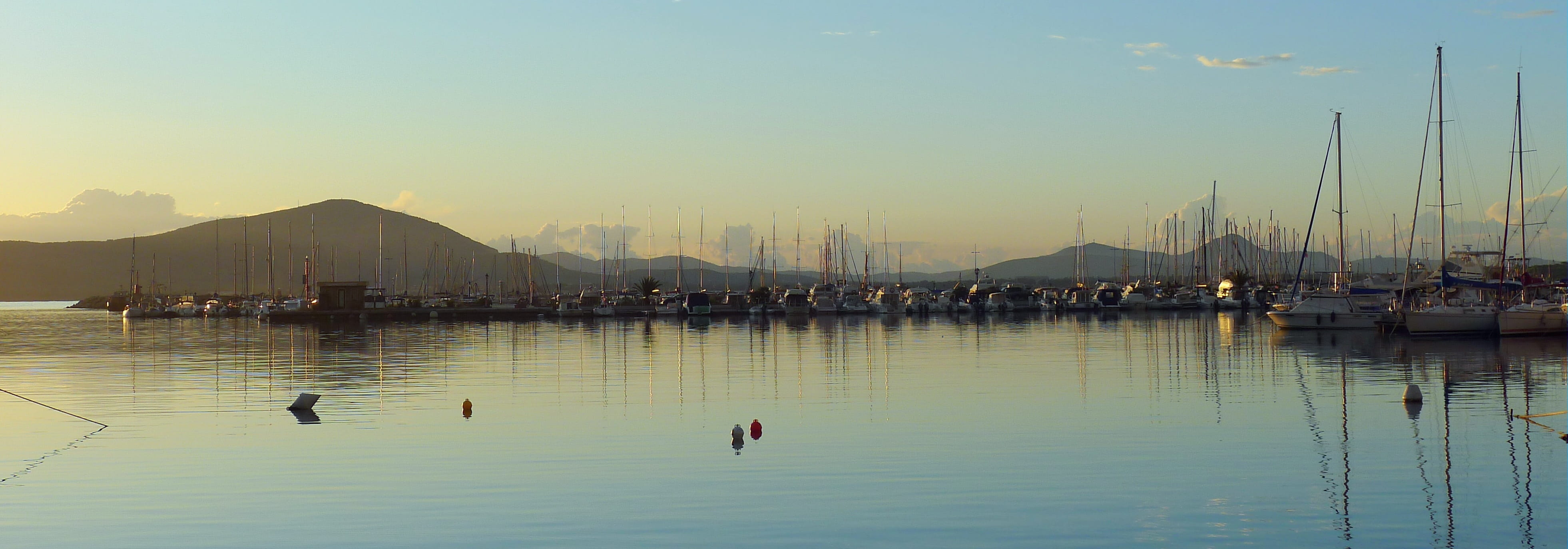 vertebrate, mountain, landscape, reflection, animal themes, tranquility, 4K, sea, waterfront, sky, architecture, lake, Sardinia, summer, nautical vessel, HD Wallpaper