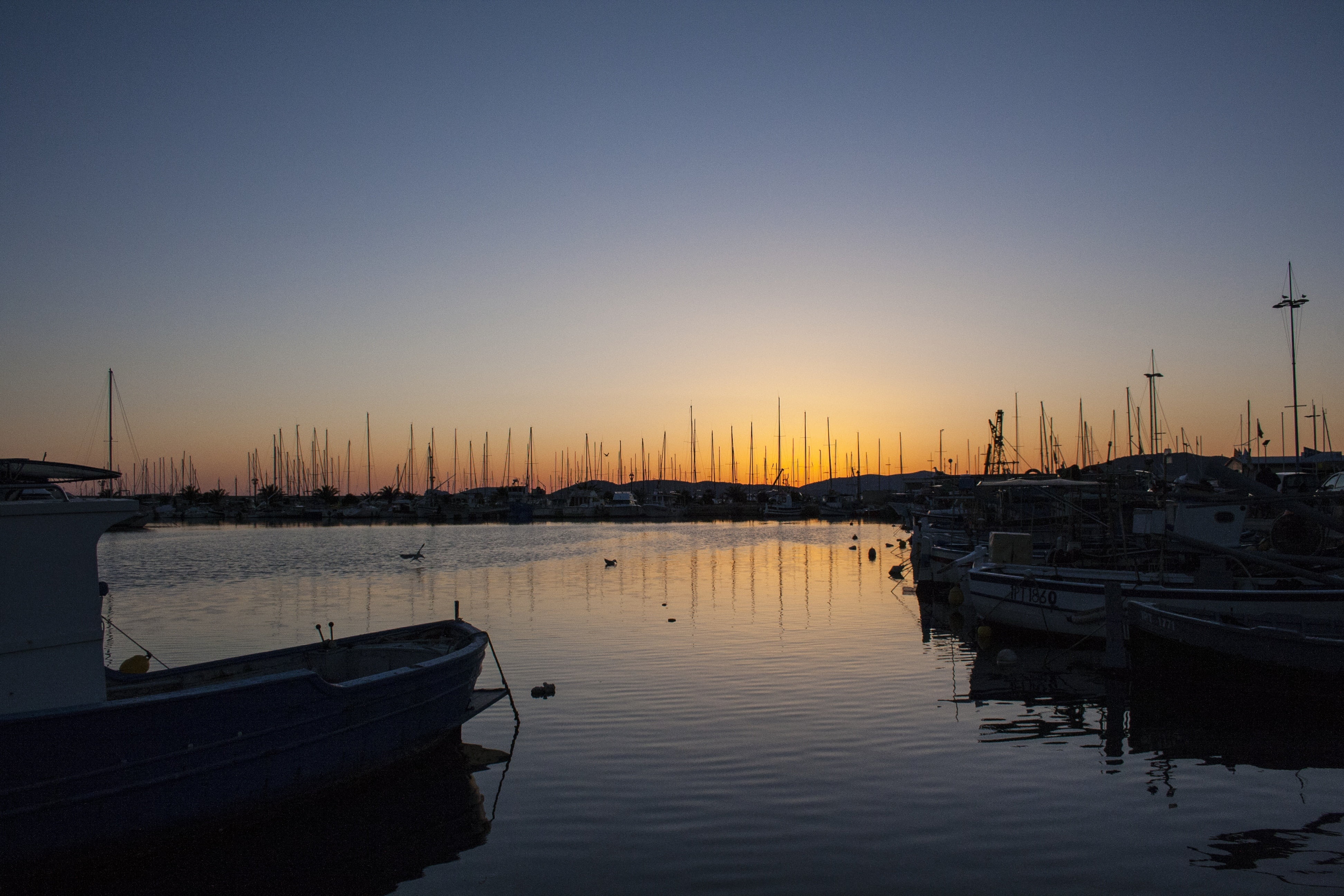 tranquil scene, sea, travel destinations, boats, water, boat, tranquility, porto, outdoors, mode of transportation, no people, harbor, nature, sunset, sailboat, HD Wallpaper