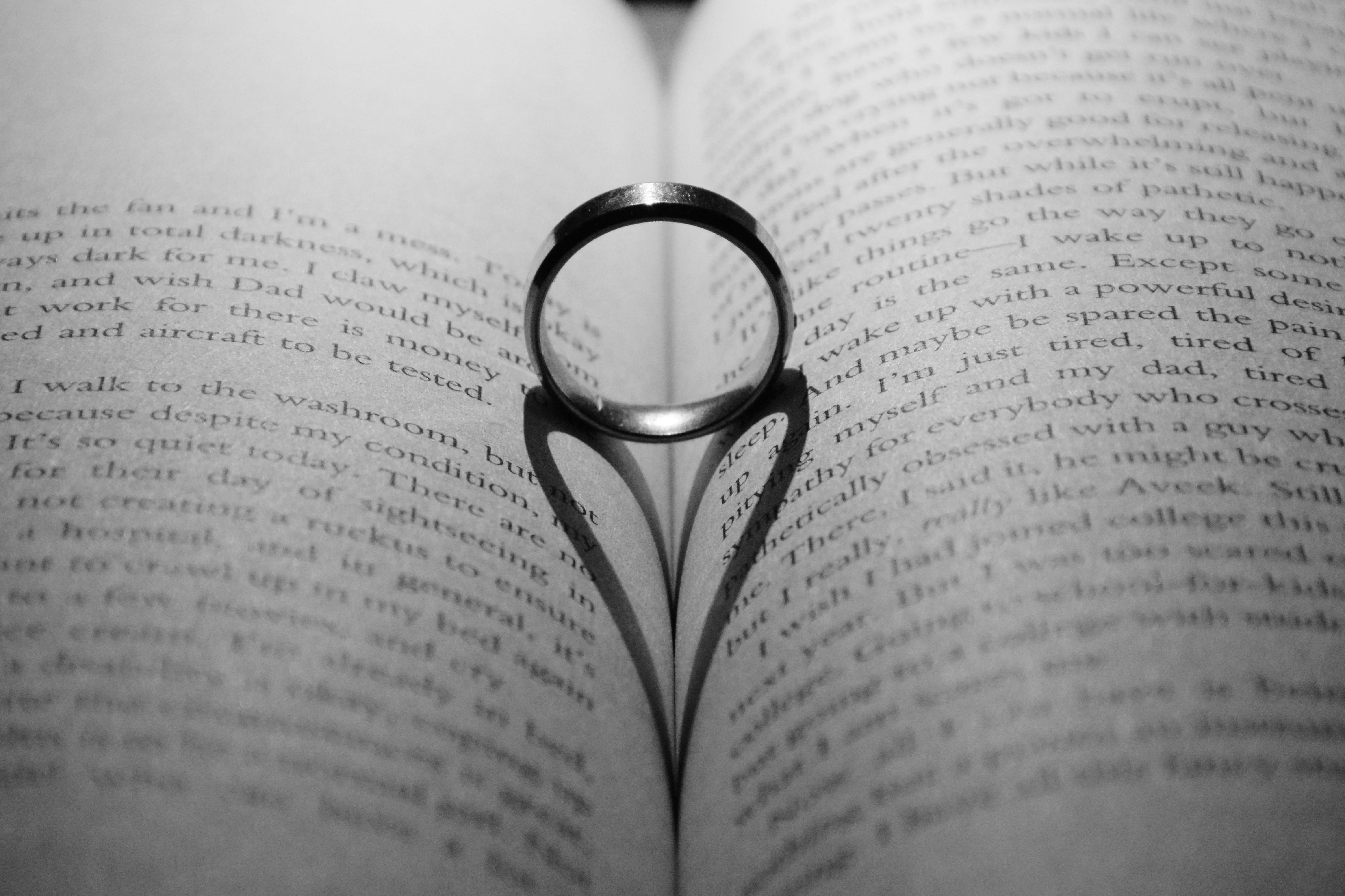 wedding, event, white, paper, romantic, silver, open, close-up, page, golden, couple, no people, metal, communication, jewelry, still life, marriage, indoors, HD Wallpaper