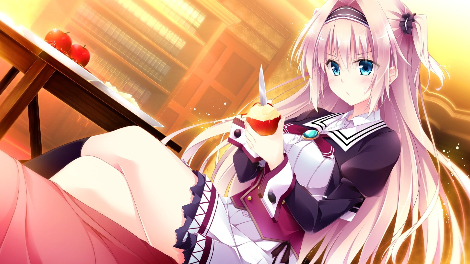 game, 1080P, golden, blue, marriage, ensemble, eyes, harui, long, hayakawa, headband, hair, company, pink, amaya, rei, HD Wallpaper