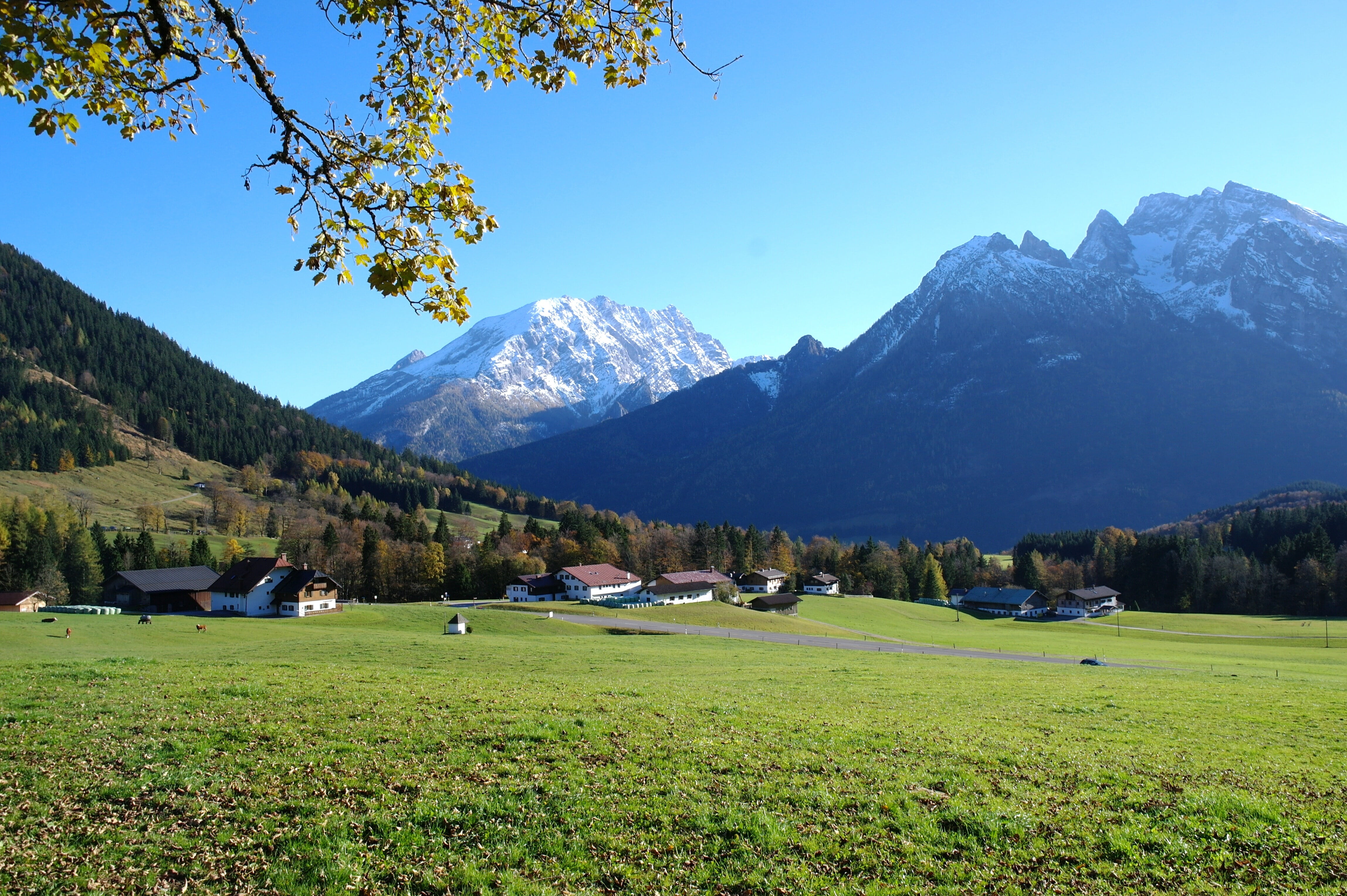 autumn, panorama, peaceful, outdoors, snowcapped mountain, grass, valley, land, tranquility, nature, cold temperature, alpine, distant, relax, day, environment, HD Wallpaper