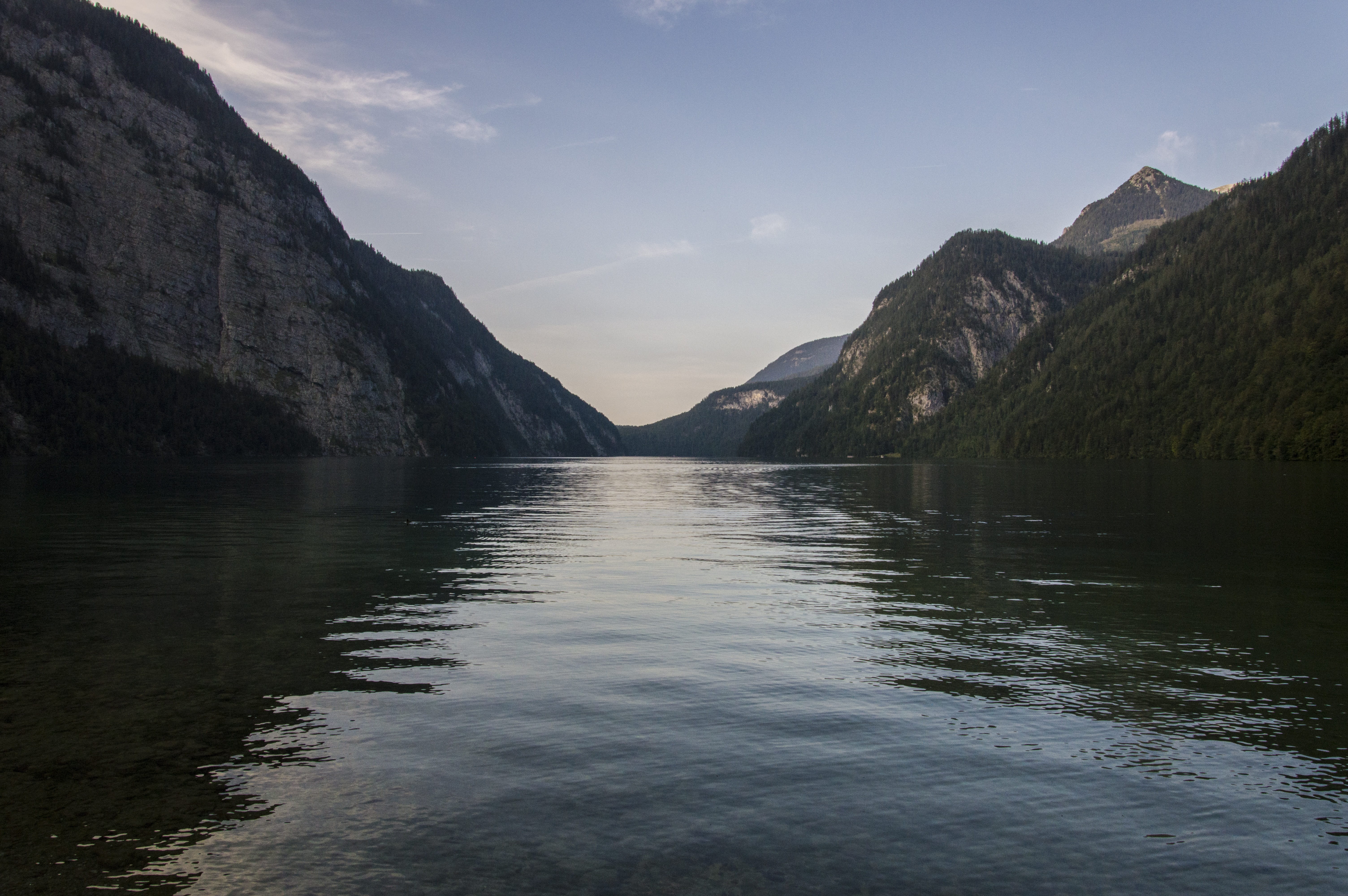 water, non-urban scene, formation, mountain range, no people, mystical, remote, königssee, 5K, idyllic, outdoors, tranquility, rock, day, mountain, romantic, HD Wallpaper