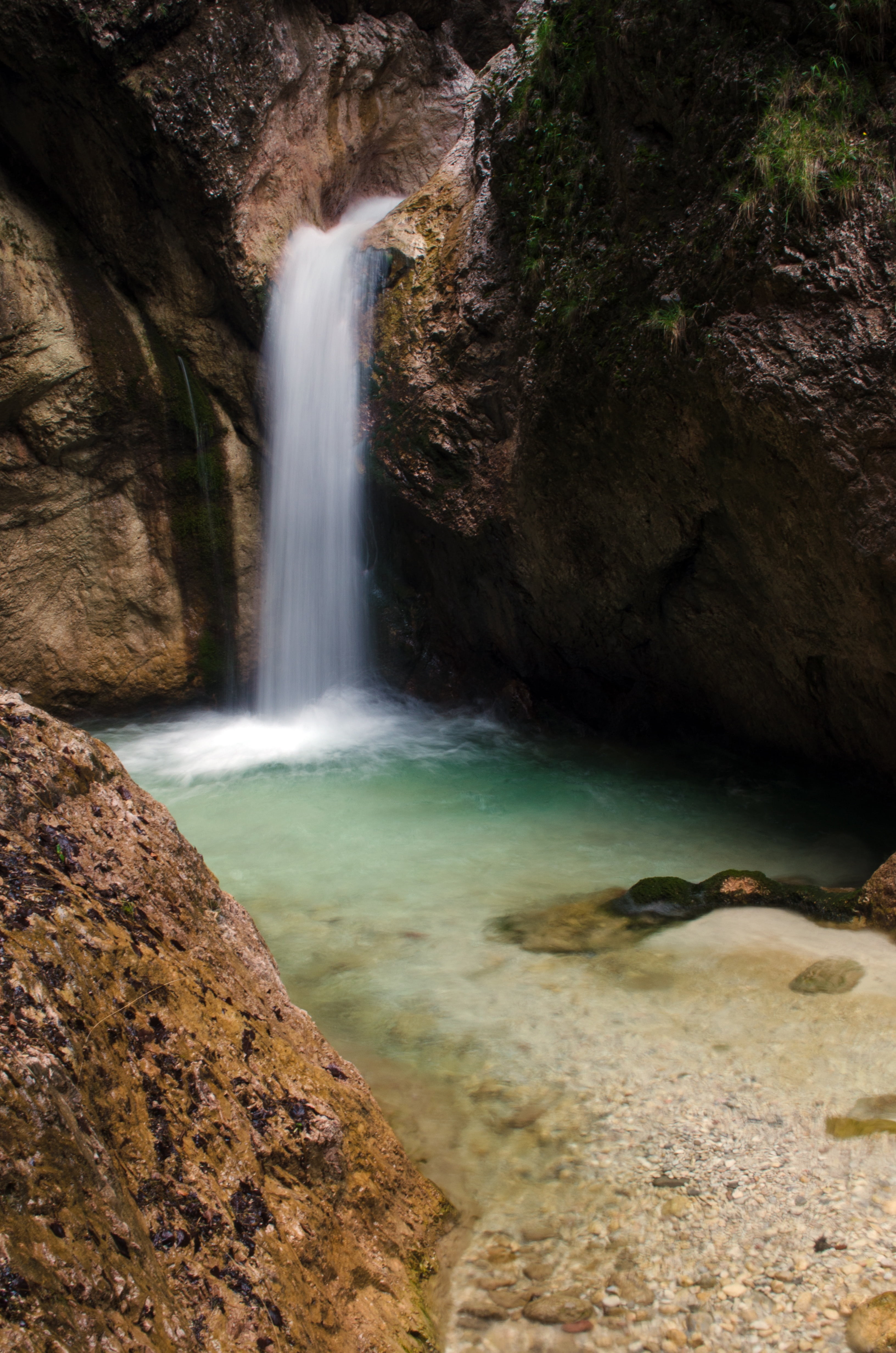 landscape, bavaria, long exposure, waters, blurred motion, environment, no people, rock, flowing, murmur, running water, water, motion, river, flowing water, Phone HD Wallpaper