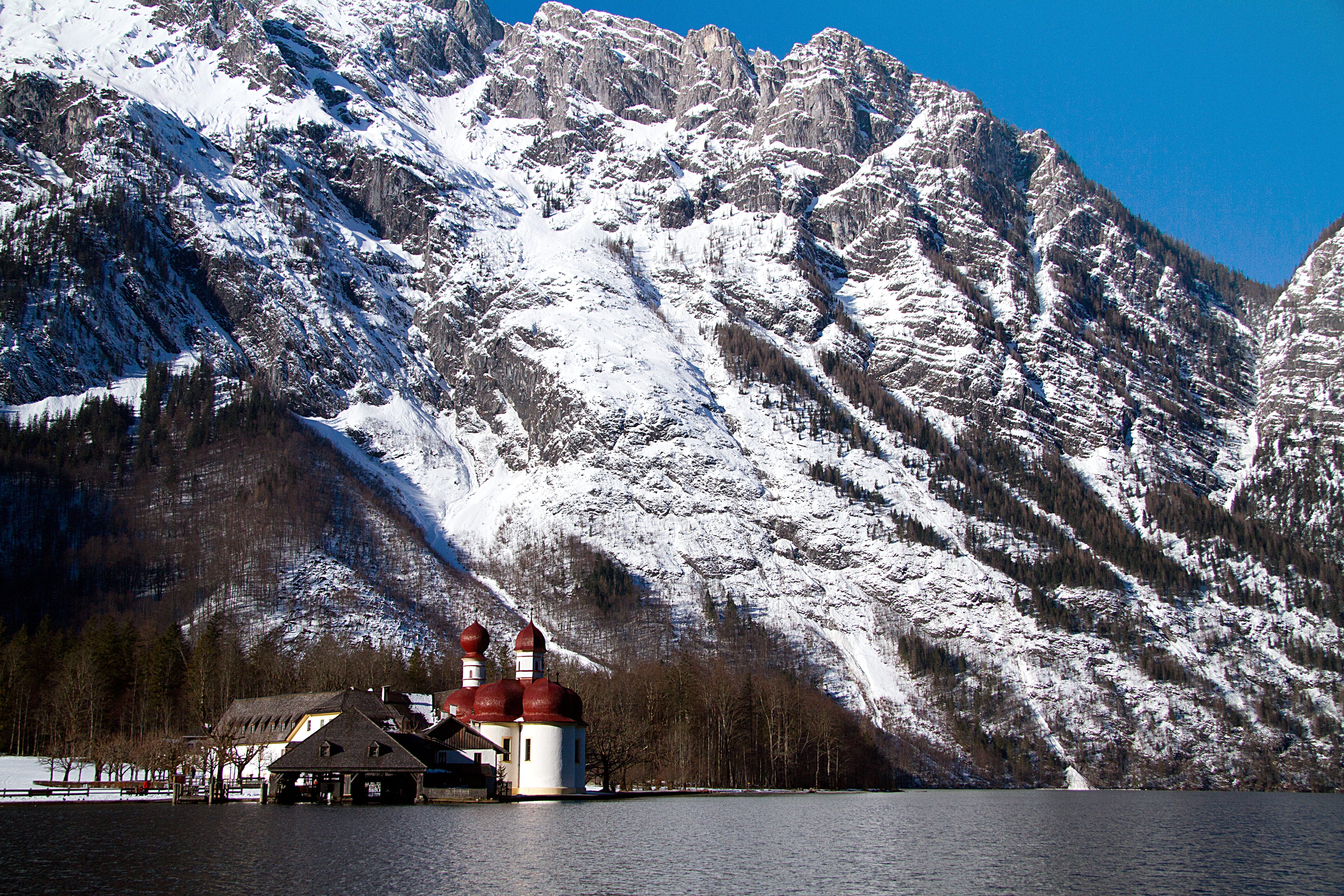 scenics - nature, mountain, cold temperature, leisure activity, berchtesgaden alps, mode of transportation, real people, day, outdoors, nautical vessel, HD Wallpaper