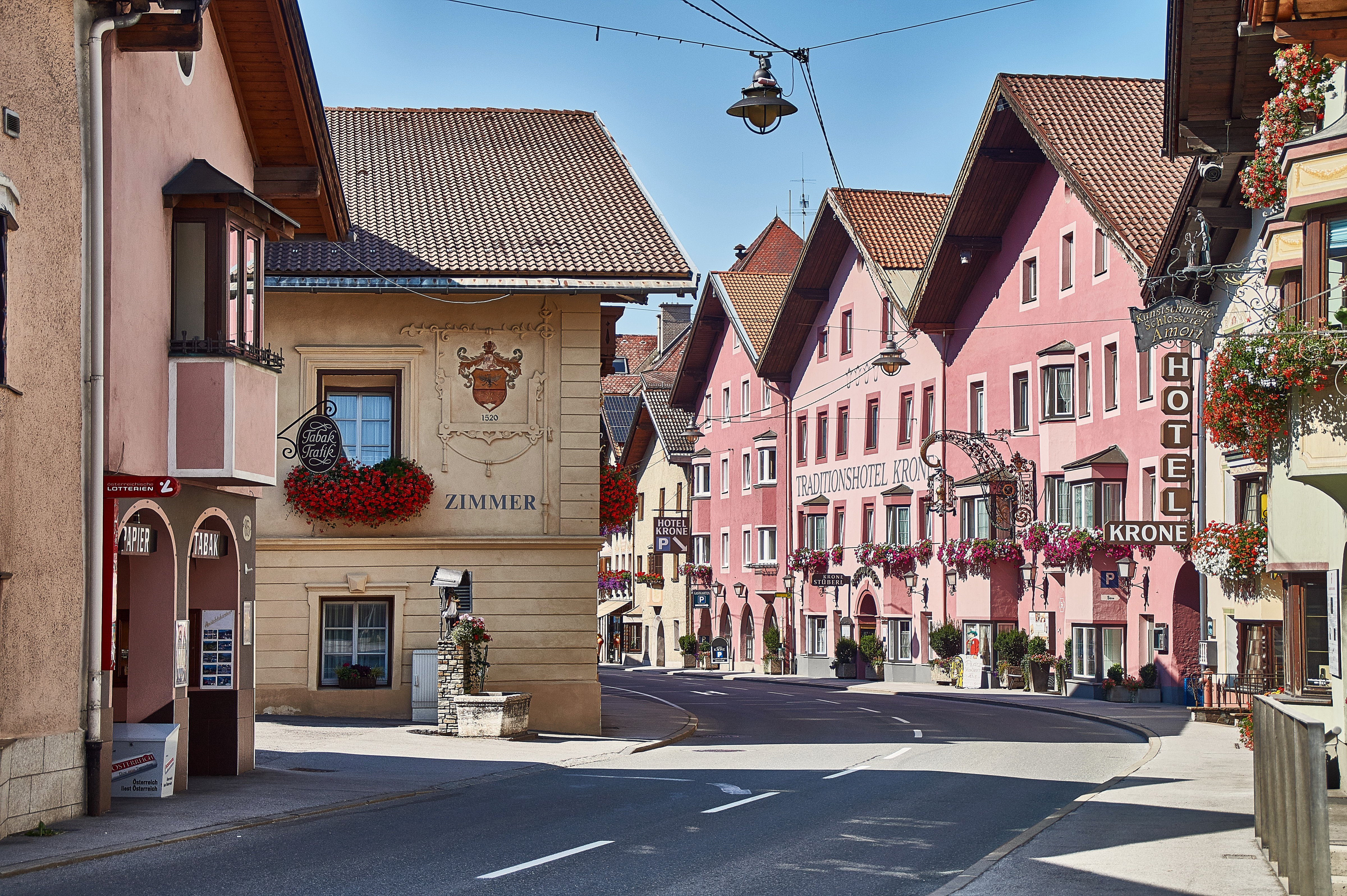 cities, brenner, 4K, matrei, roads, street, houses, austria, HD Wallpaper
