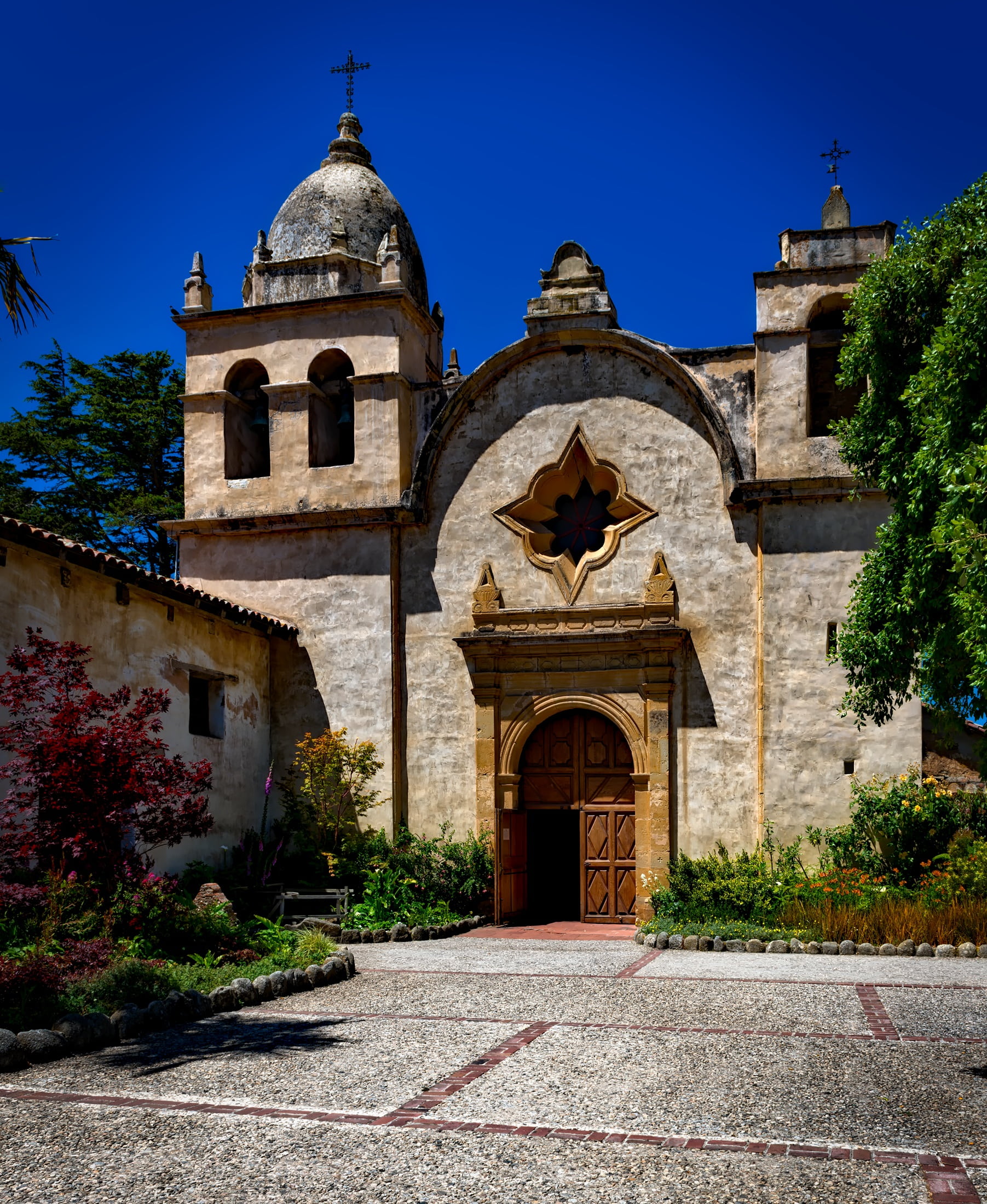 landmark, church, place of worship, nature, historic, day, history, california, clear sky, sky, built structure, carmel-by-the-sea, architecture, no people, Phone HD Wallpaper