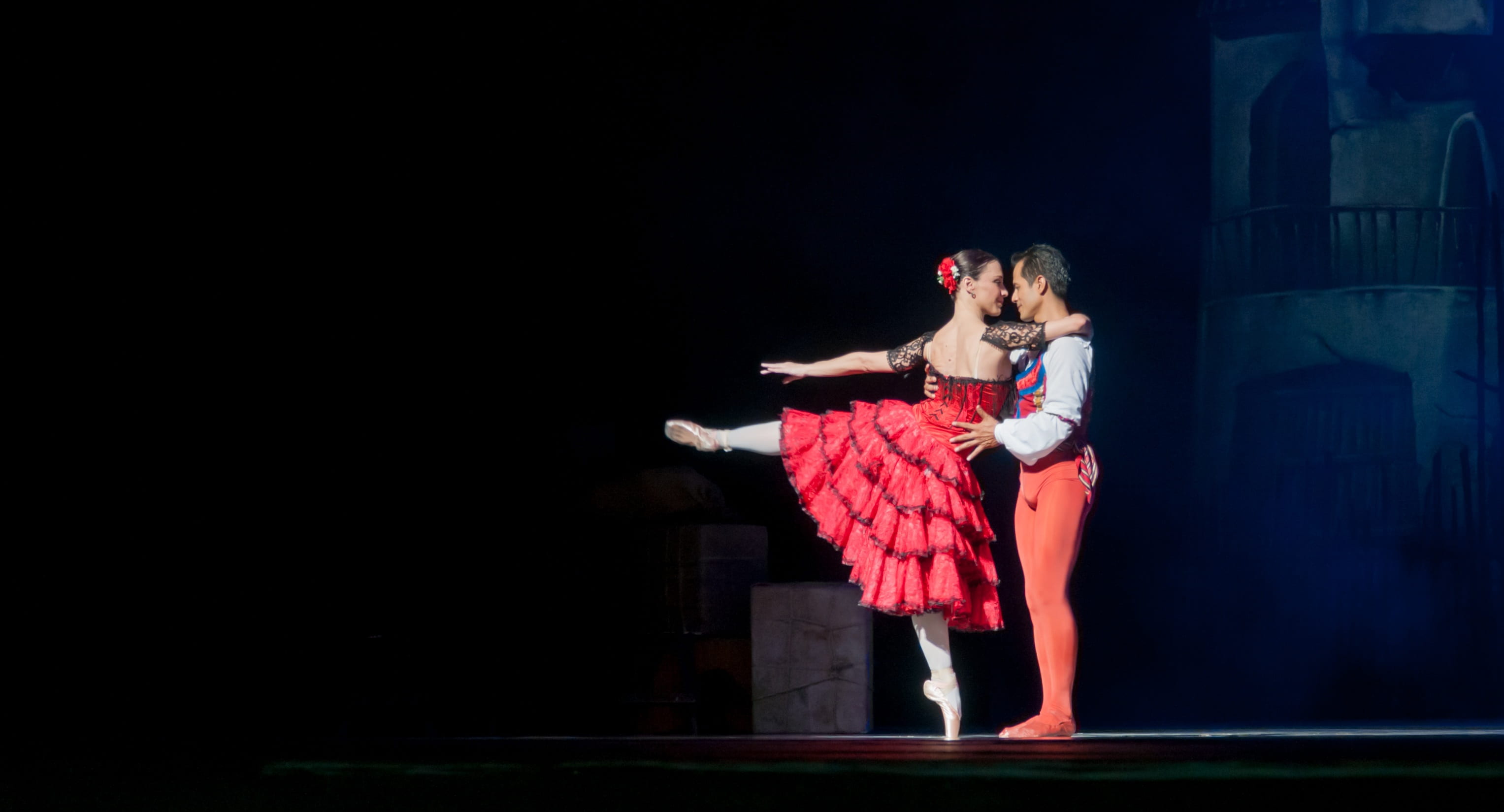 couple - relationship, happiness, females, performance, fashion, ballet, dancer, women, 2K, show, woman, man, elegant, two people, balance, stage, classic, HD Wallpaper