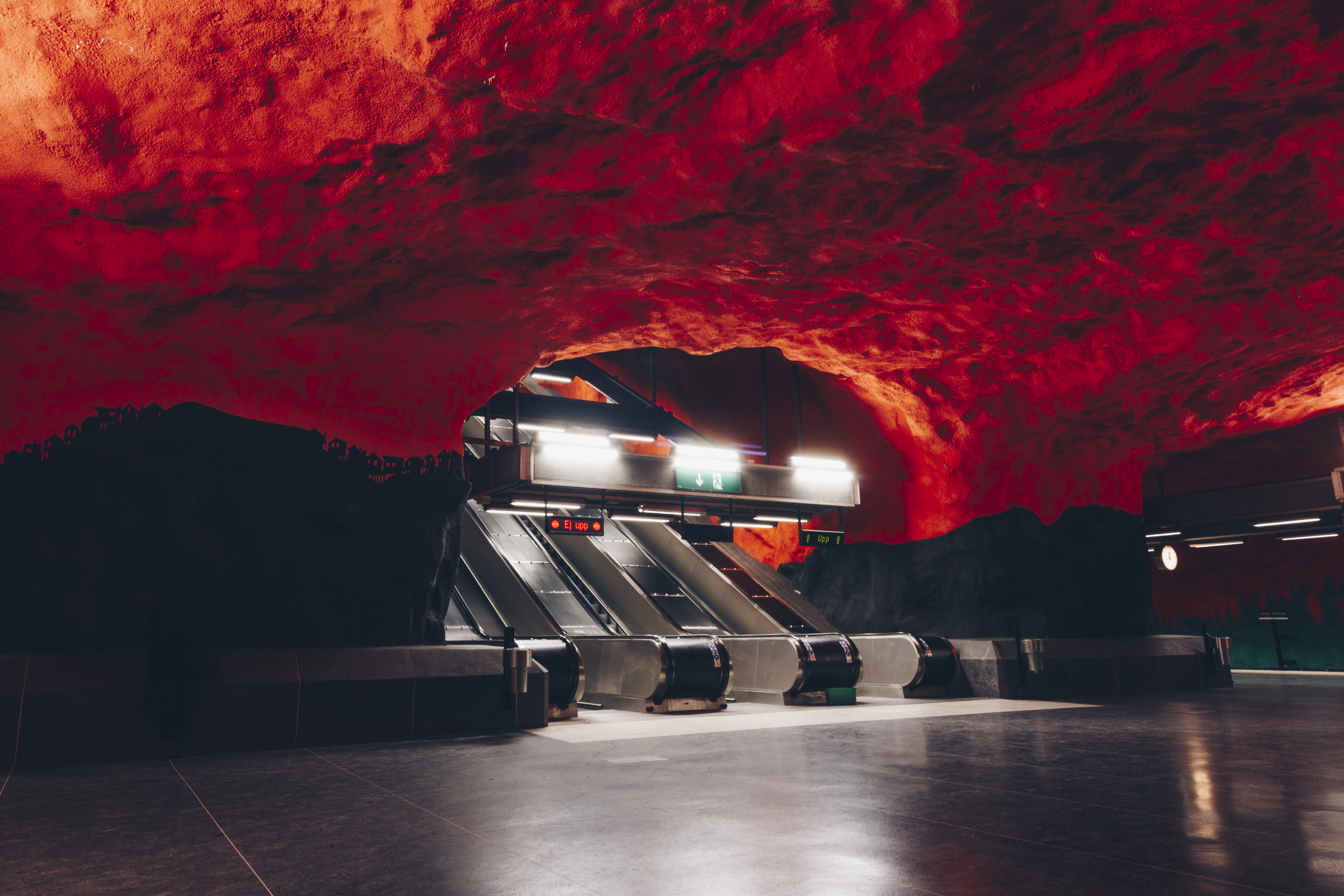 transportation, lighting equipment, terminal, light, no people, subway, outdoors, lighting, train station, train, solna central, mode of transportation, HD Wallpaper