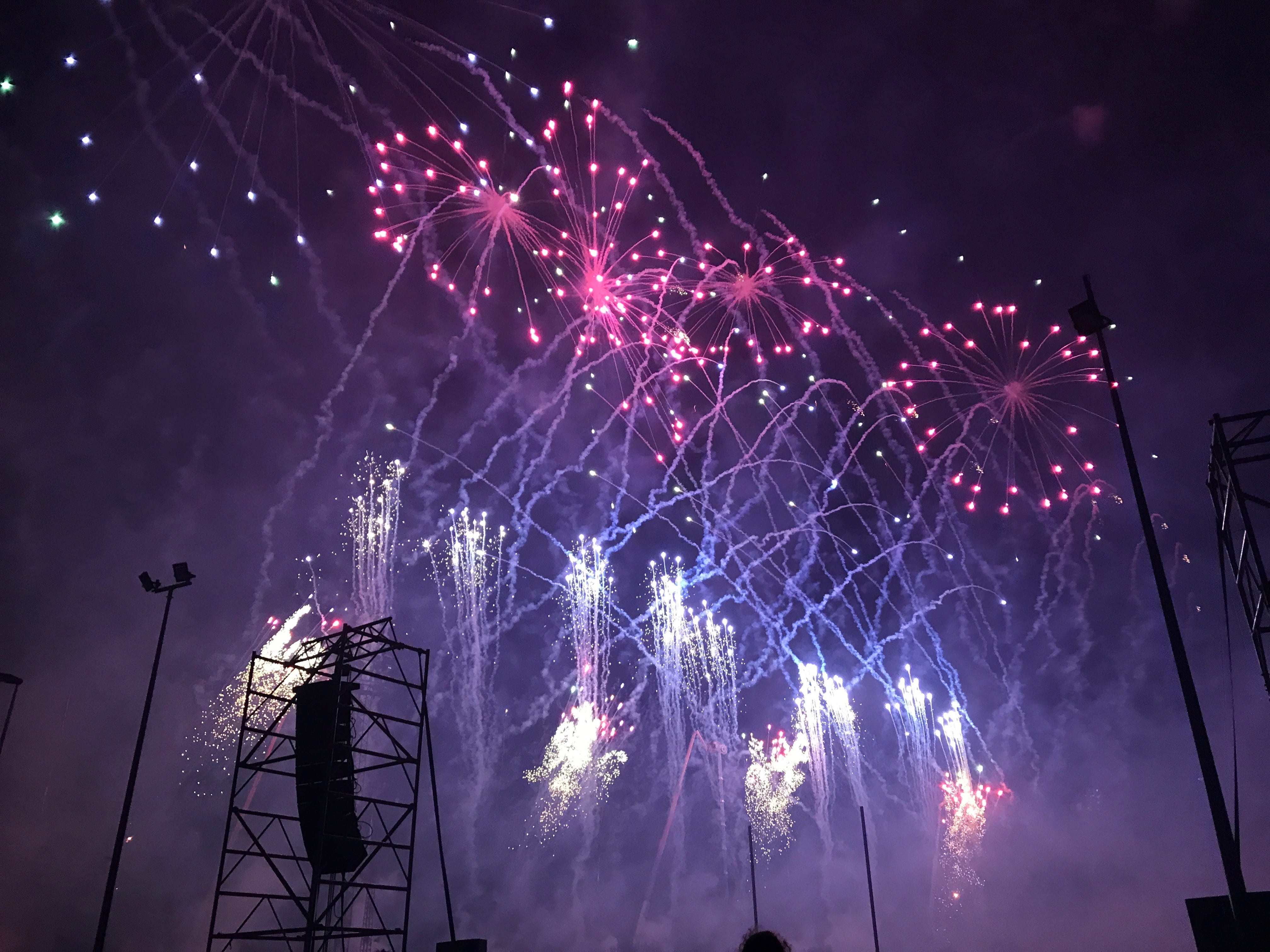 motion, bright, purple, no people, outdoors, castle, lines, nature, smoke - physical structure, exploding, illuminated, long exposure, fireworks, darkness, HD Wallpaper