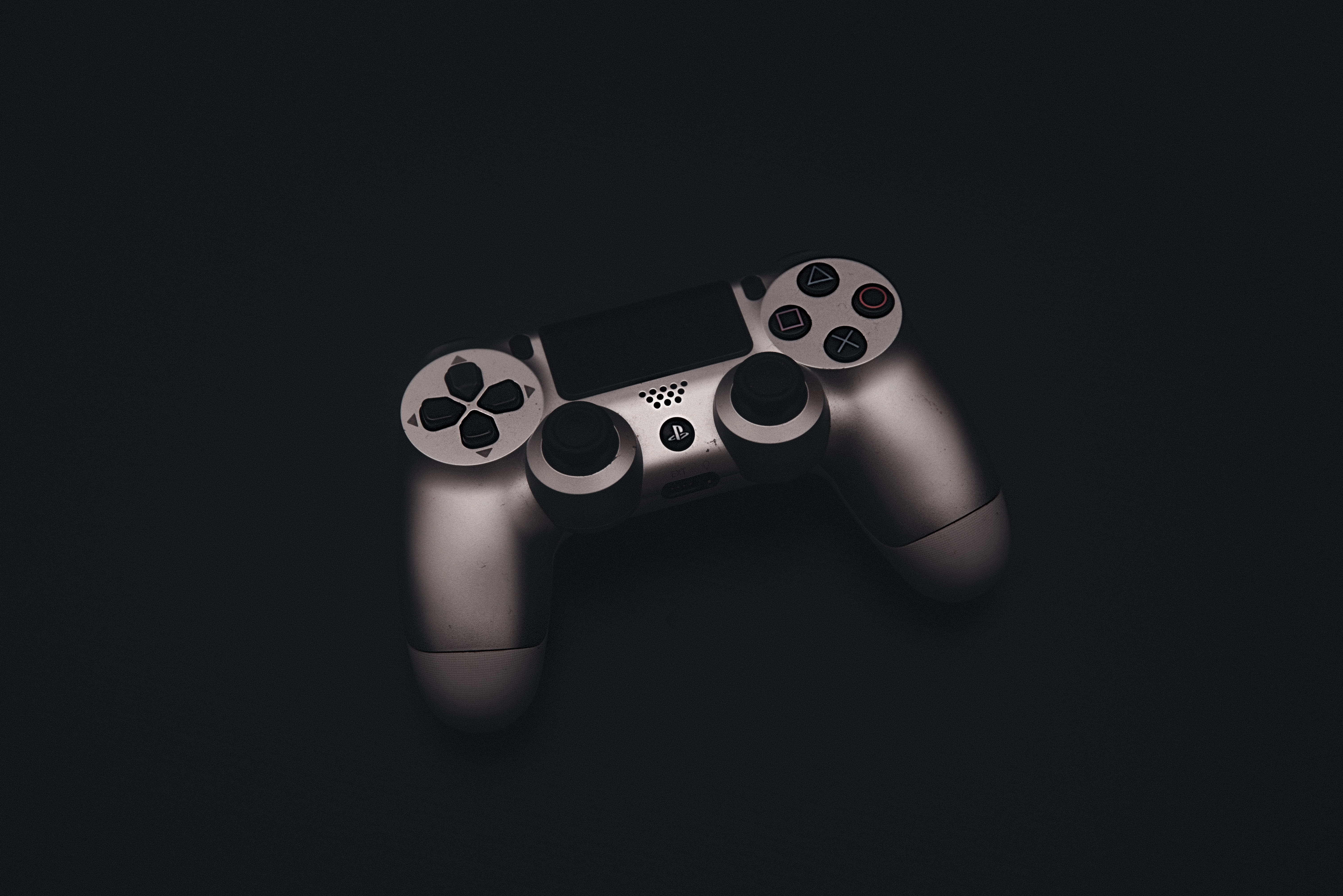 indoors, no people, copy space, controller, black background, close-up, gun, weapon, violence, ps, gray, 5K, risk, sony, studio shot, social issues, communication, HD Wallpaper