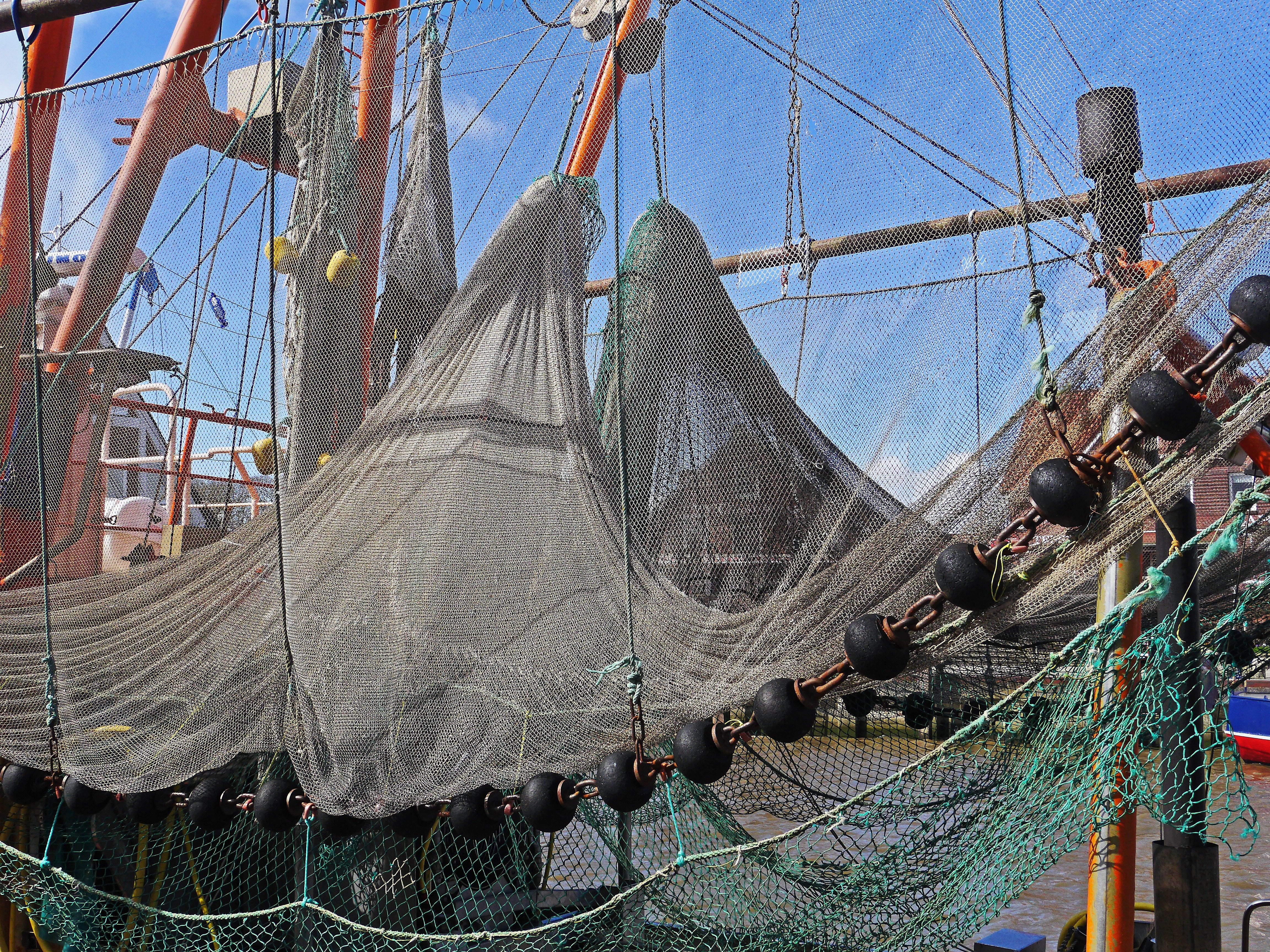 netting, travel, fishing, boom, fisherman, sailboat, north sea, no people, crab fisherman, lower saxony, 4K, wadden sea, sky, fishing industry, bridge, HD Wallpaper