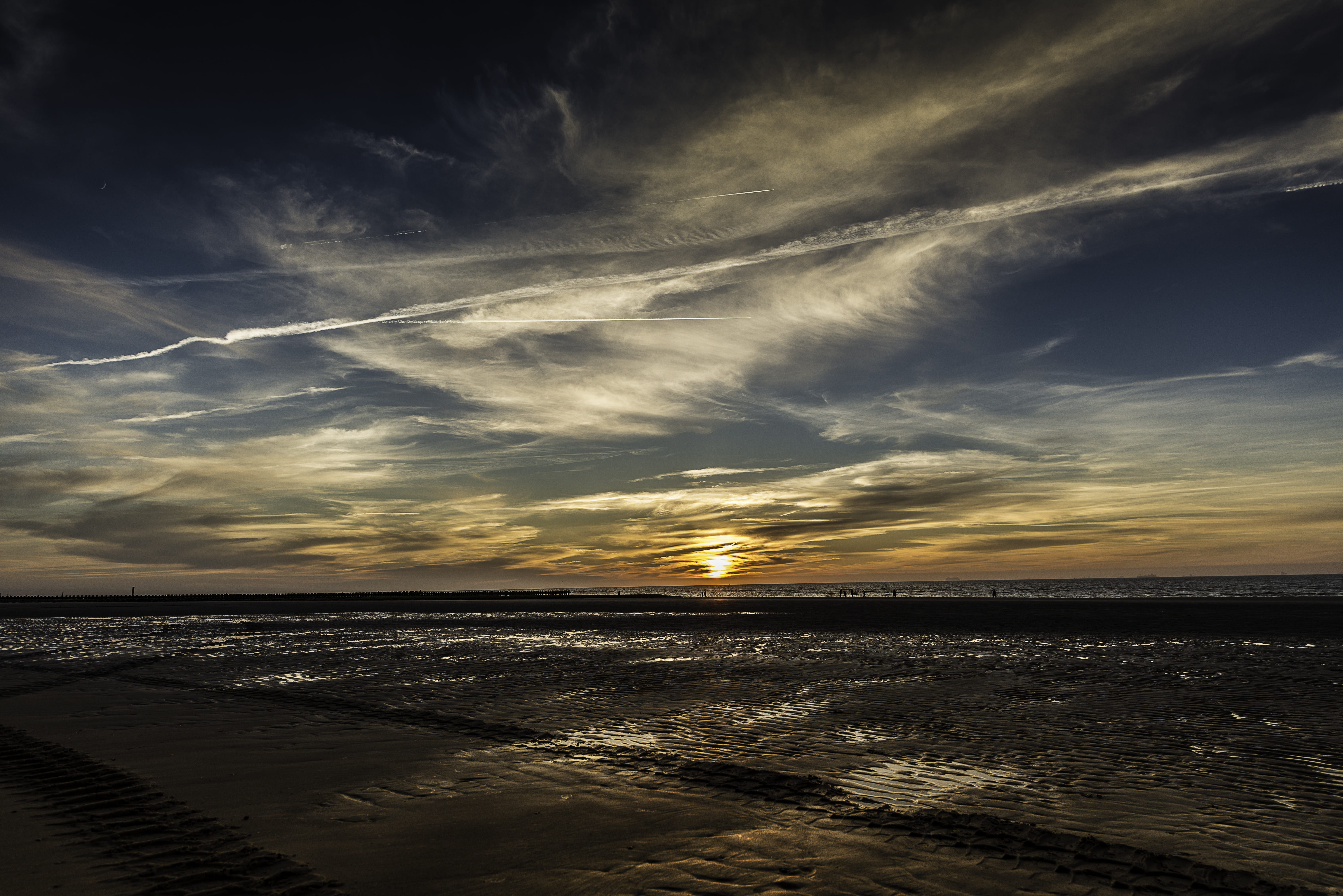 nordfriesland, non-urban scene, horizon, tranquility, sky, water, 5K, nature, sea, outdoors, beach, abendstimmung, beauty in nature, scenics - nature, HD Wallpaper