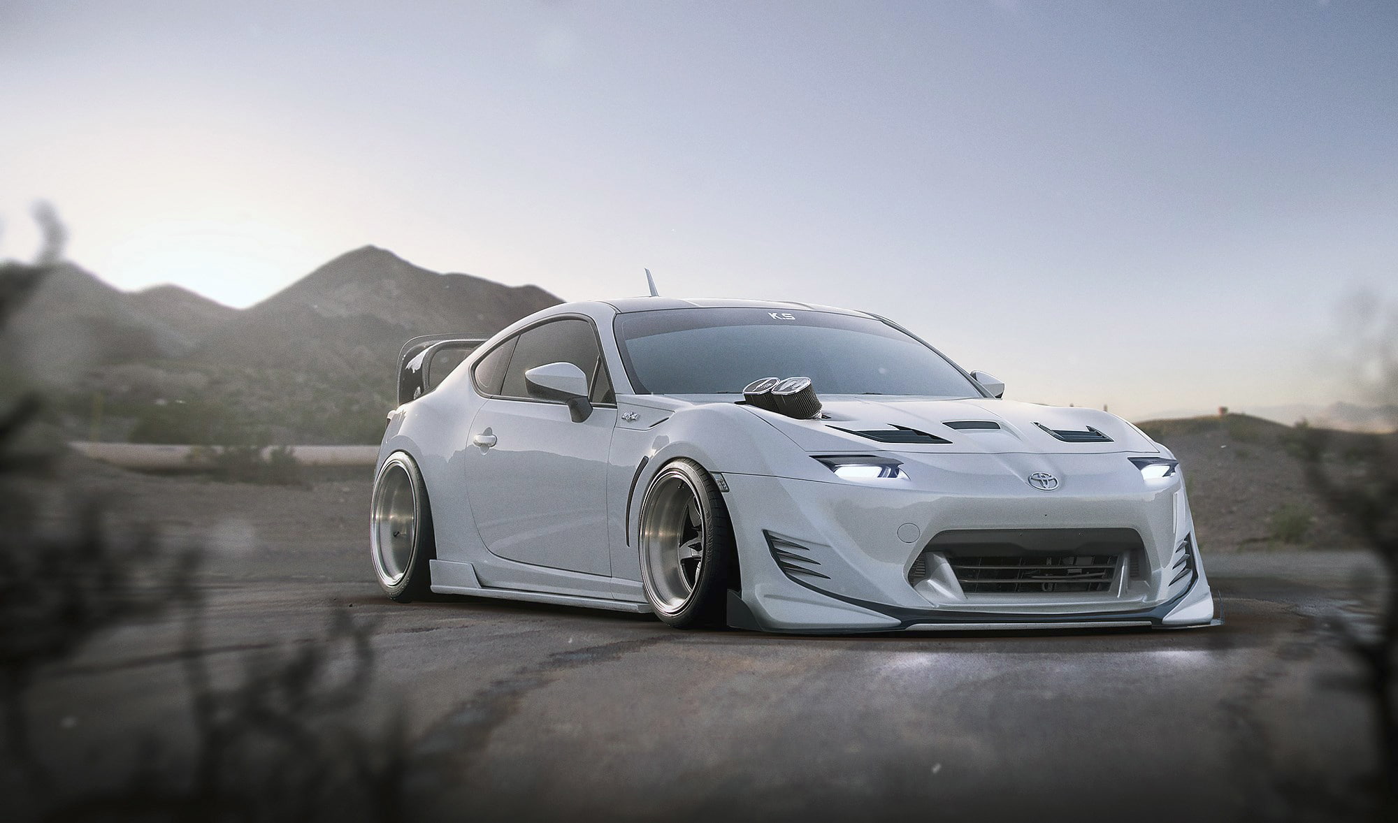 White, Future, Rotor 4, Toyota. GT86, by Khyzyl Saleem, Custom, 1080P, HD Wallpaper