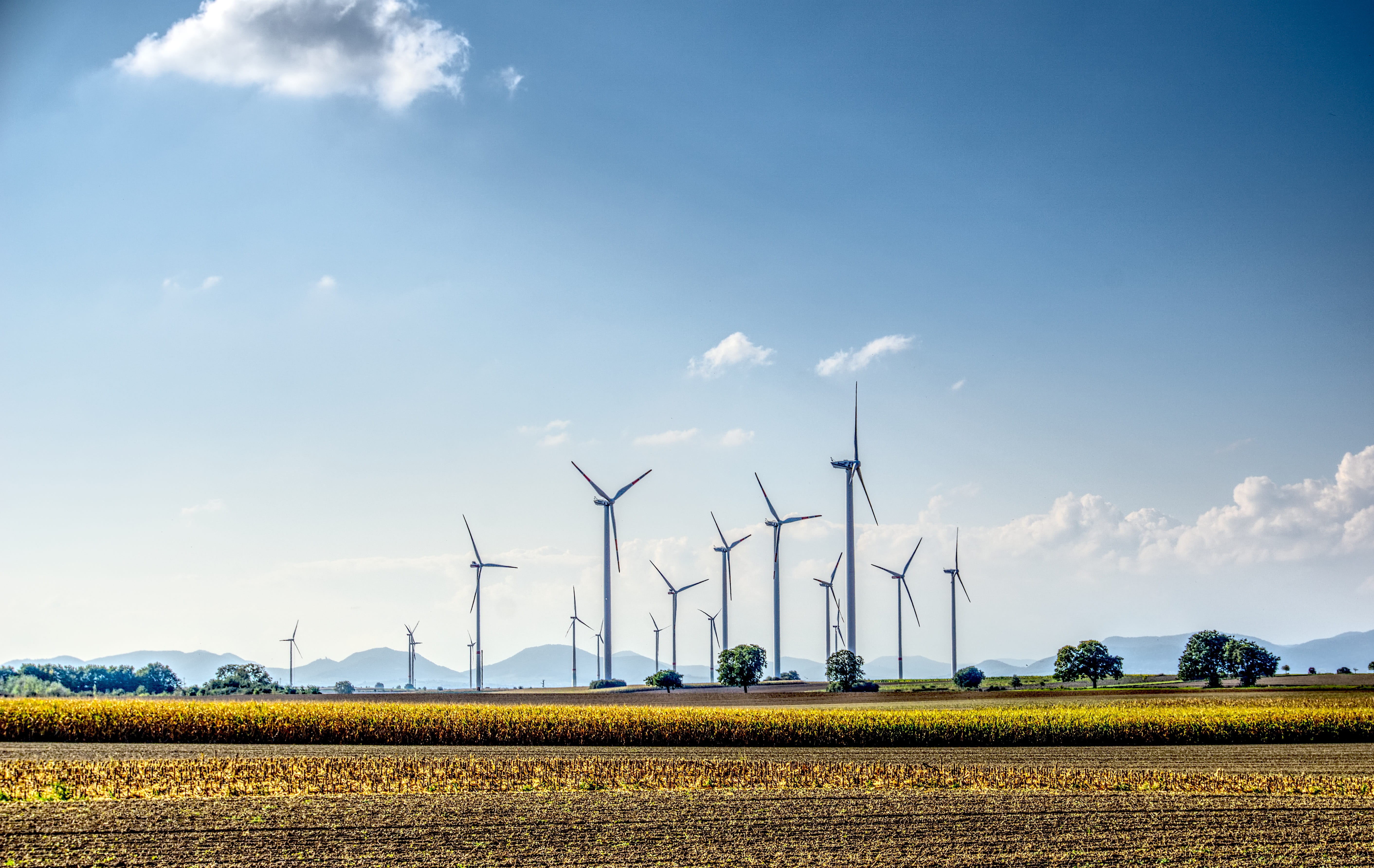 turbines, rotor blades, outdoors, land, renewable energy, agriculture, beauty in nature, turbine, wind energy, farm, turn, power supply, current, rotor, HD Wallpaper