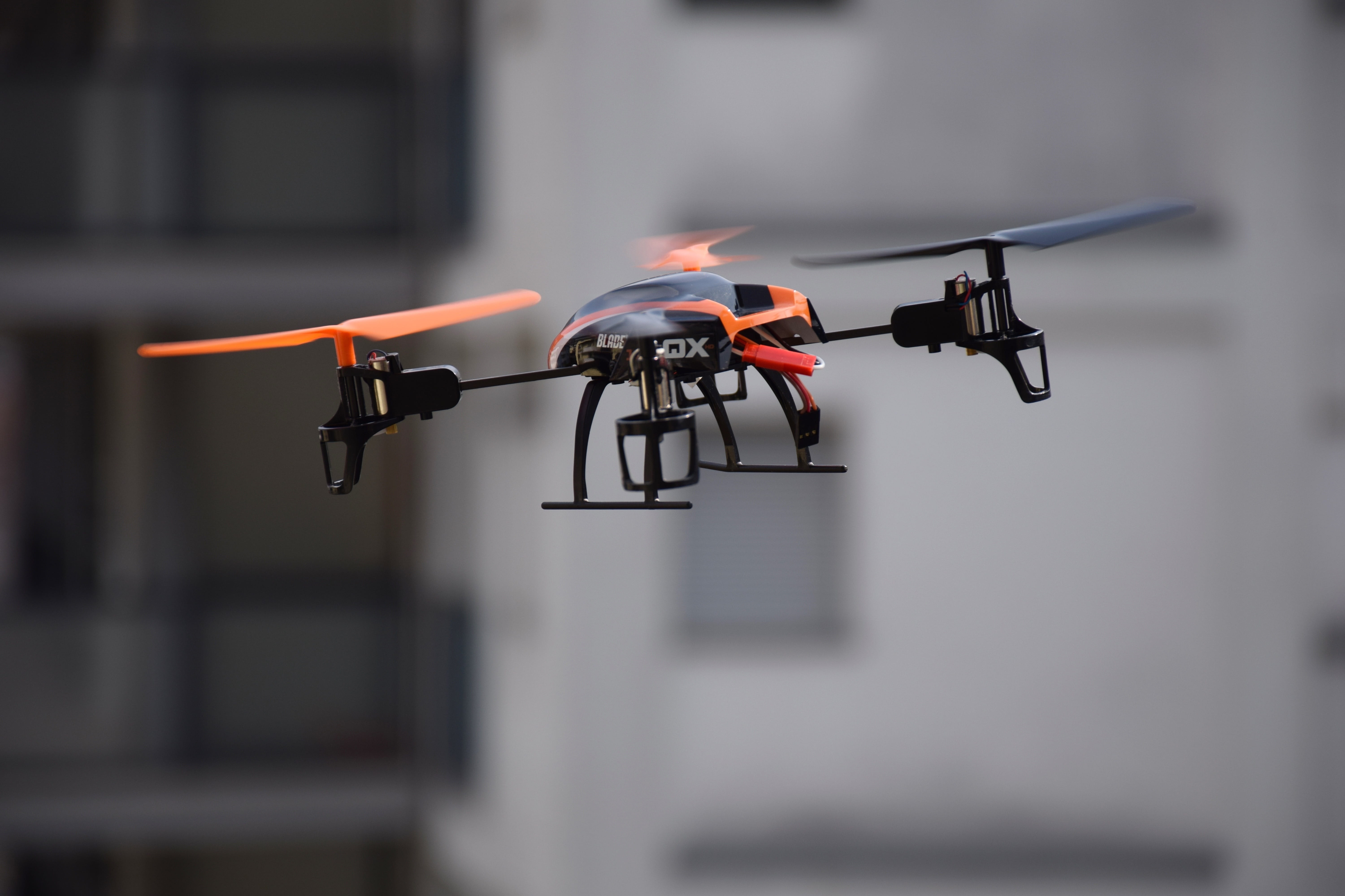 futuristic, air, no people, connection, orange, outdoors, technology, wireless technology, aircraft, electronic, toys, robot, flying, transportation, blade 180 qx hd, HD Wallpaper