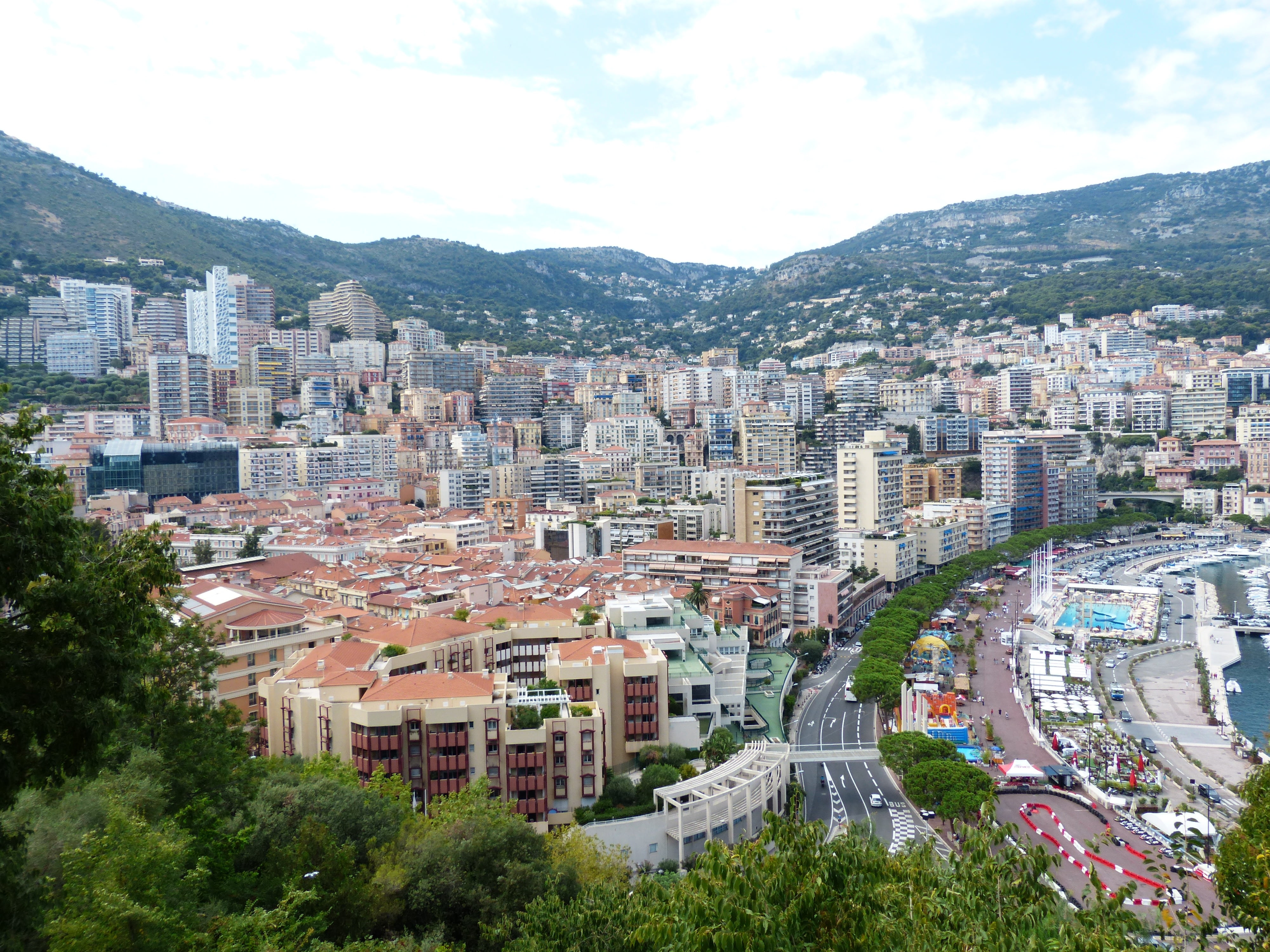 residential district, city view, 4K, townscape, mountain, principality of, principality of monaco, hillside location, homes, plant, monaco, high angle view, HD Wallpaper