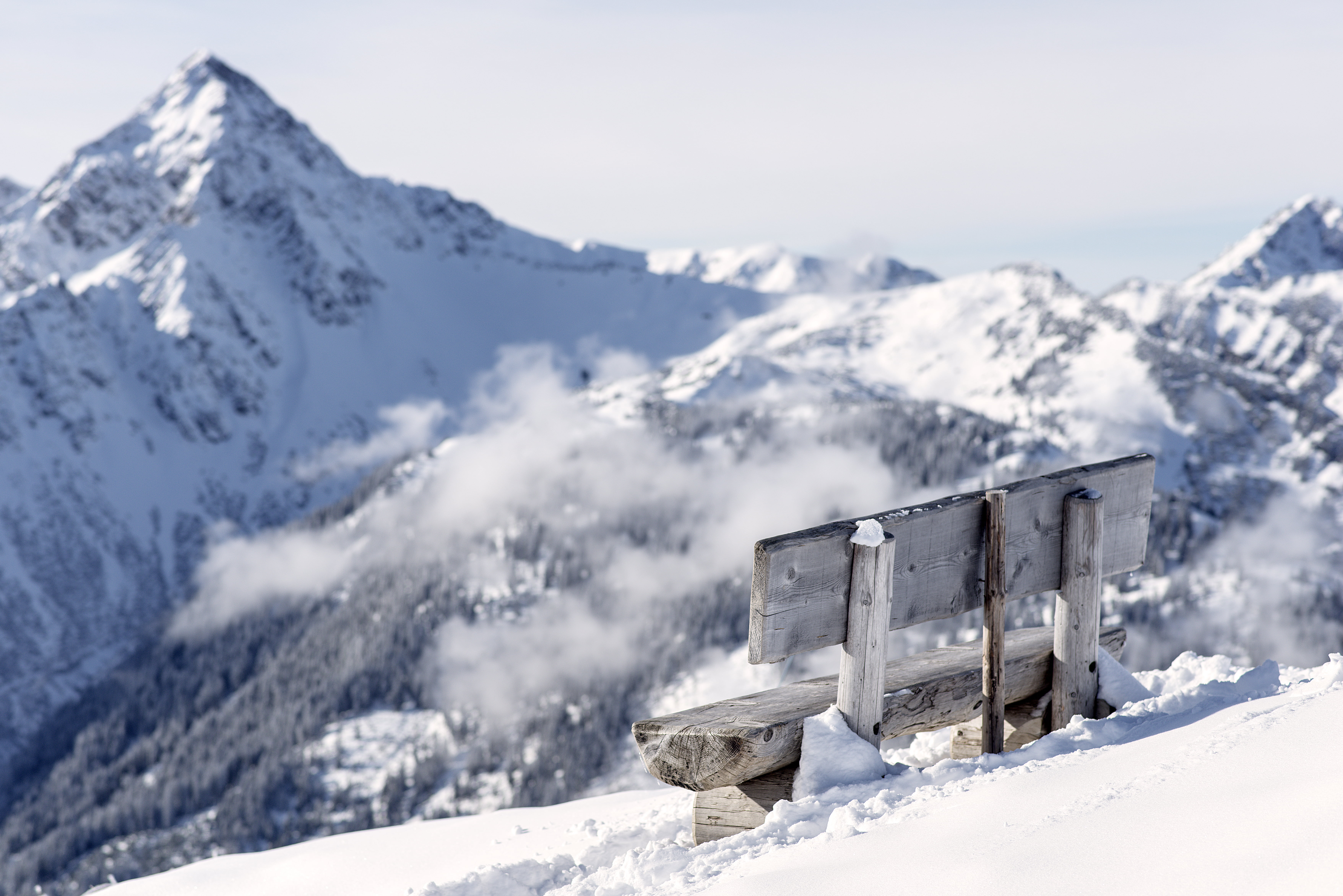 alps, air, calm, cold - Temperature, landscape, european Alps, snowy, pole position, sun, white, license, empty, mountain, bench, outdoors, snowy mountain, HD Wallpaper