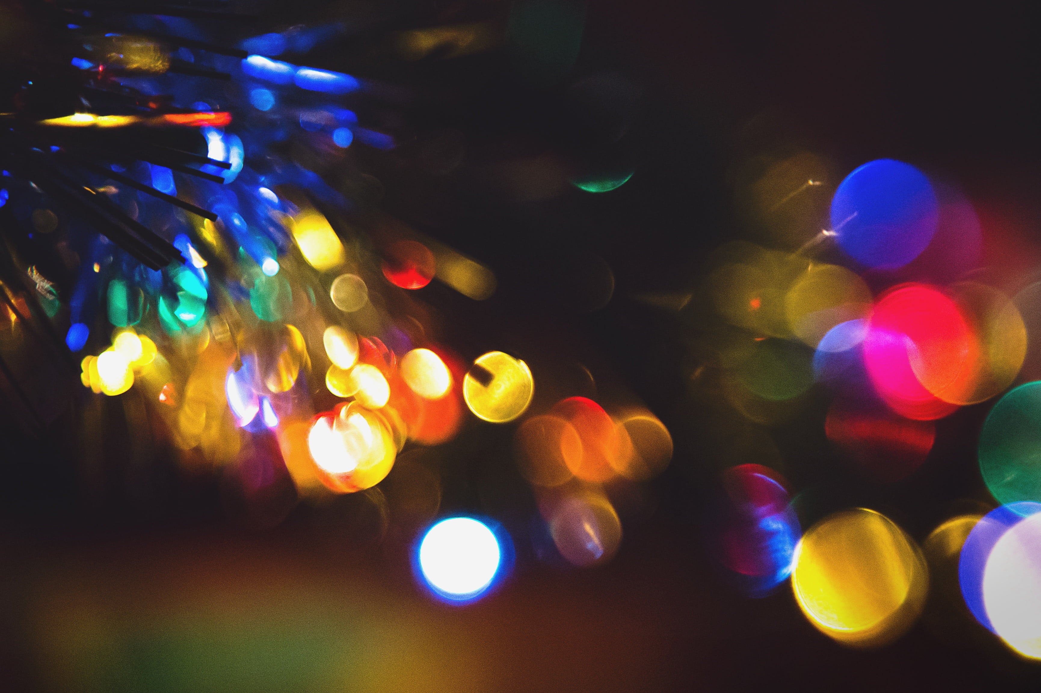 defocused, celebration, green, photography, geometric shape, christmas lights, tree, backgrounds, color, multi Colored, pattern, circle, season, bright, HD Wallpaper