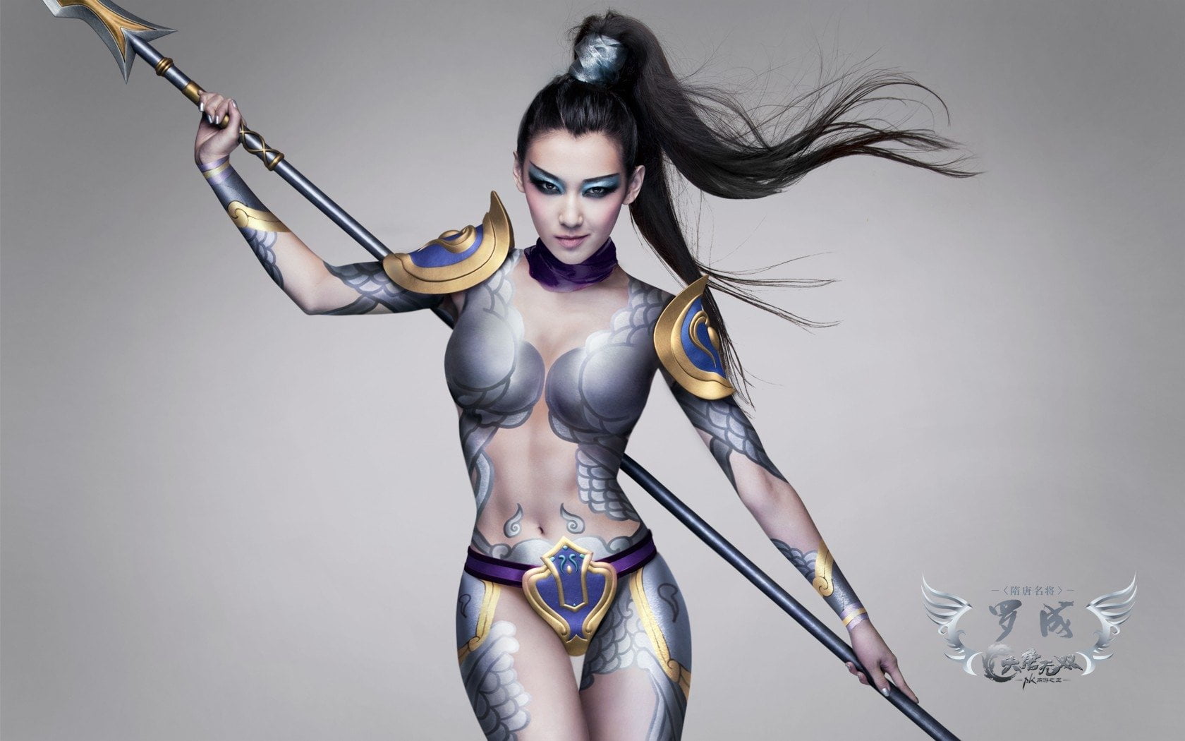woman, spear, beautiful, character, plastic, lingerie, manga Style, warrior, long hair, indoors, front view, sex Symbol, sword, young Adult, HD Wallpaper