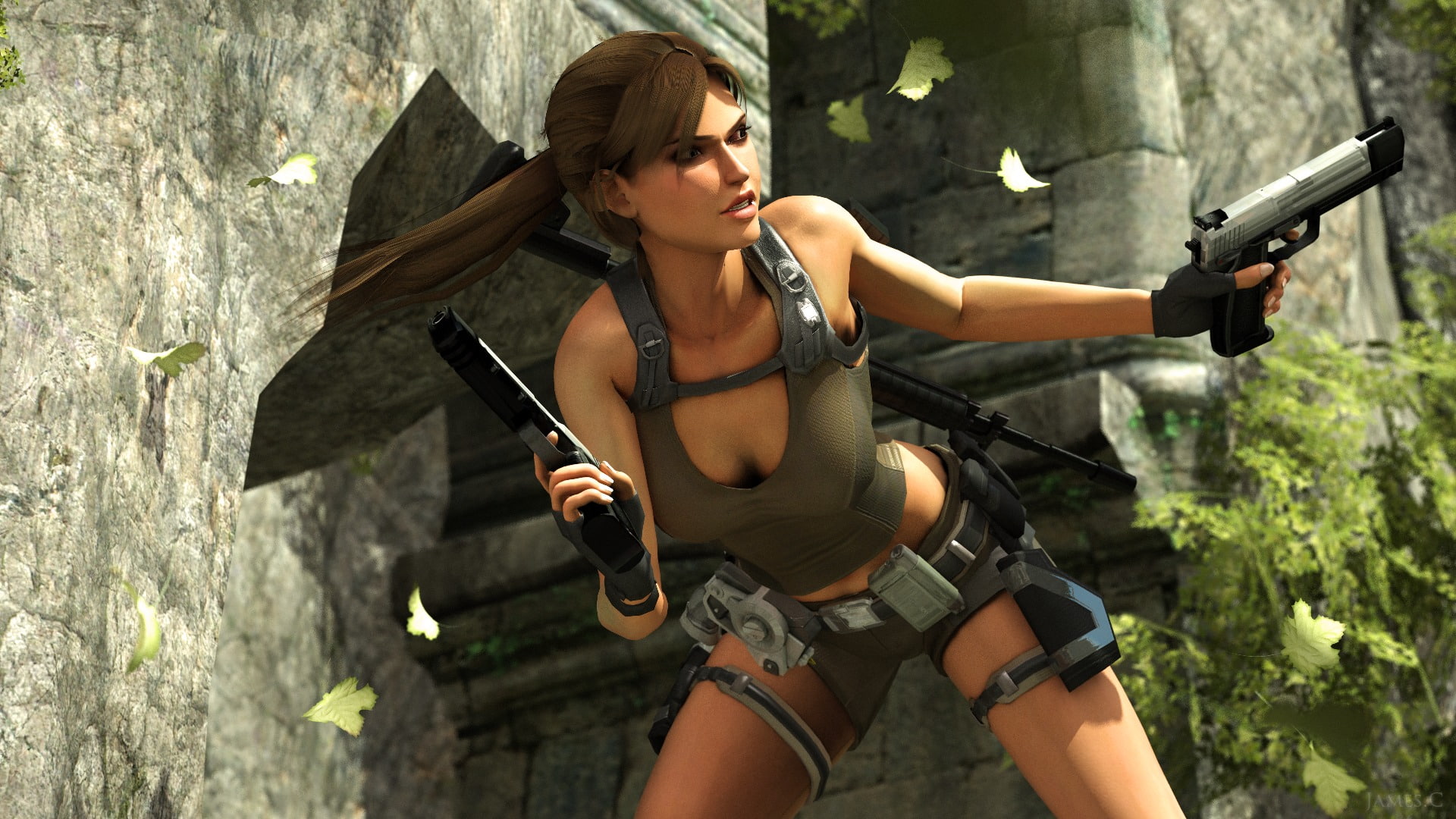 video Game, adult, leisure activity, land, sniper, garter Belt, danger, beautiful, women, courage, plastic, amazon, tomb raider, tomb, raider, manga Style, HD Wallpaper