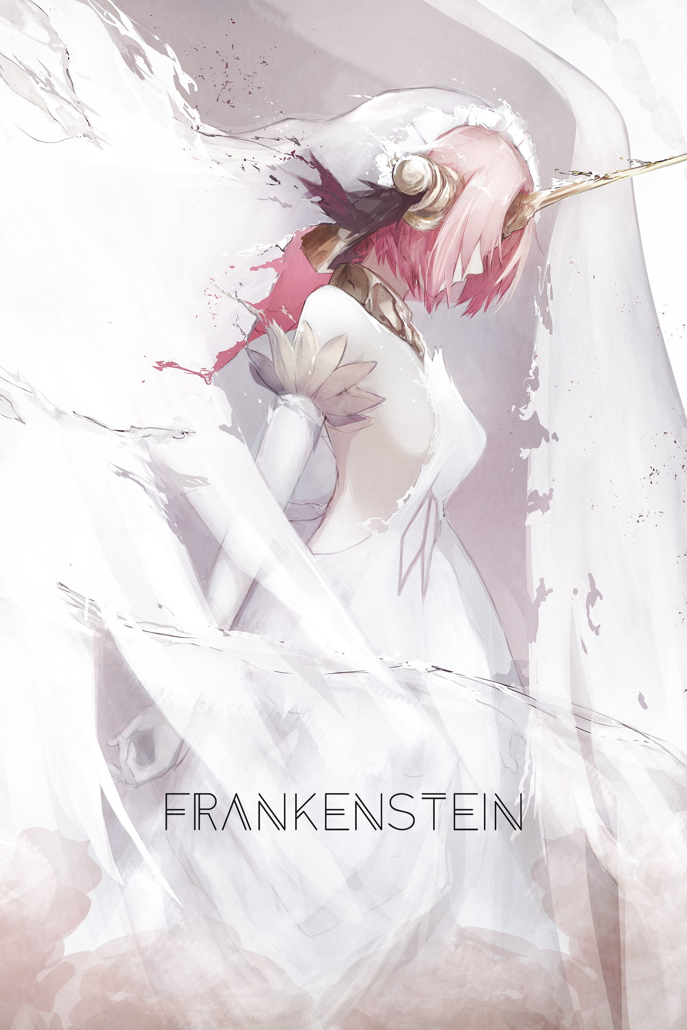 digital composite, message, indoors, women, 1080P, young adult, abstract, text, white color, Berserker of Black, white dress, creativity, cold temperature, Phone HD Wallpaper