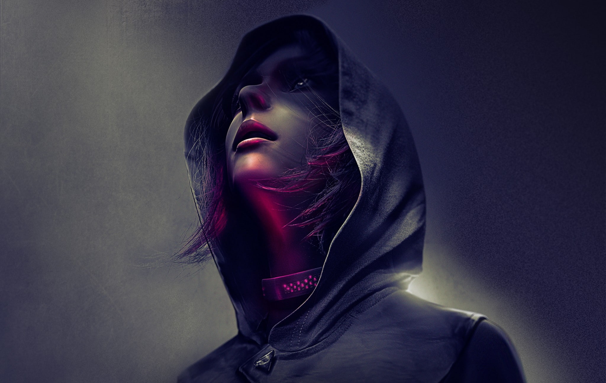 1080P, hood, hoods, women, video games, collars, artwork, HD Wallpaper