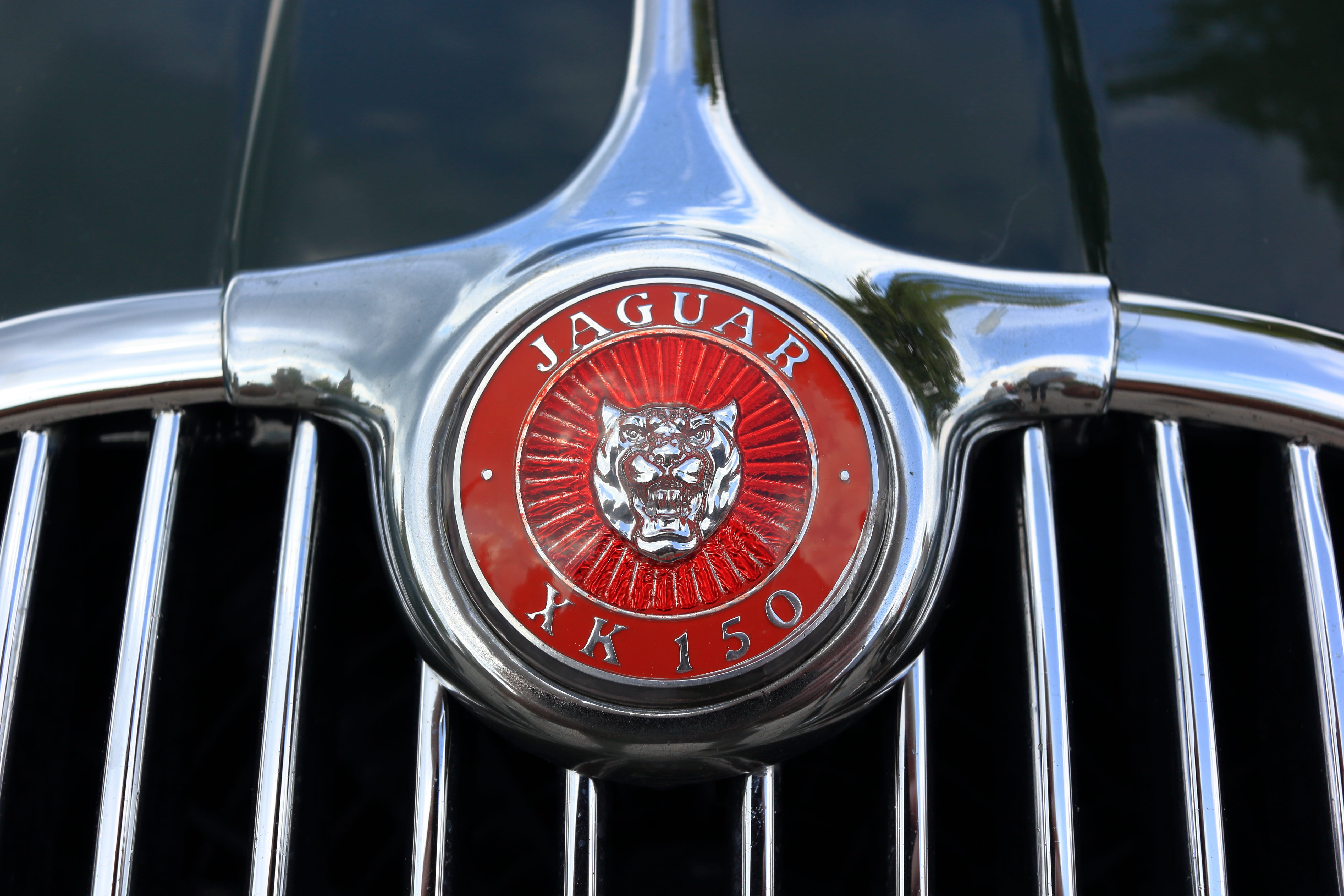 metal, retro styled, mode of transportation, sport, luxury, wheel, jaguar, shiny, automobile, alloy, hood, silver - metal, chrome, history, vintage car, HD Wallpaper