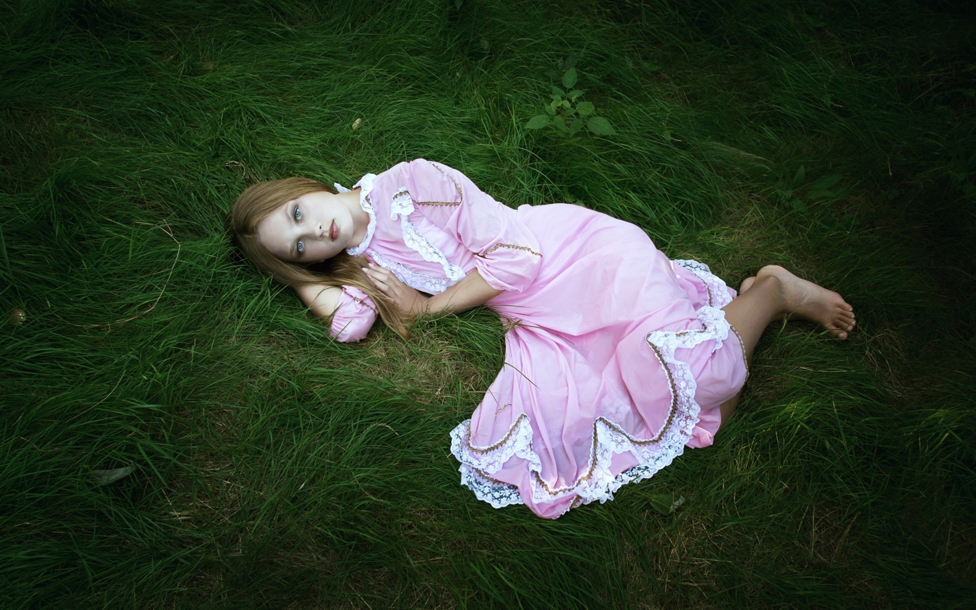Dress, Girl, Loneliness, Pink, Sleep, Sadness, 1080P, HD Wallpaper