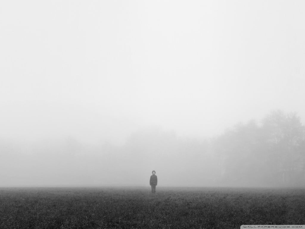pants, black, beauty in nature, environment, day, one person, walking, mist, scenics - nature, sleeved, plant, non-urban scene, tranquility, outdoors, spooky, HD Wallpaper