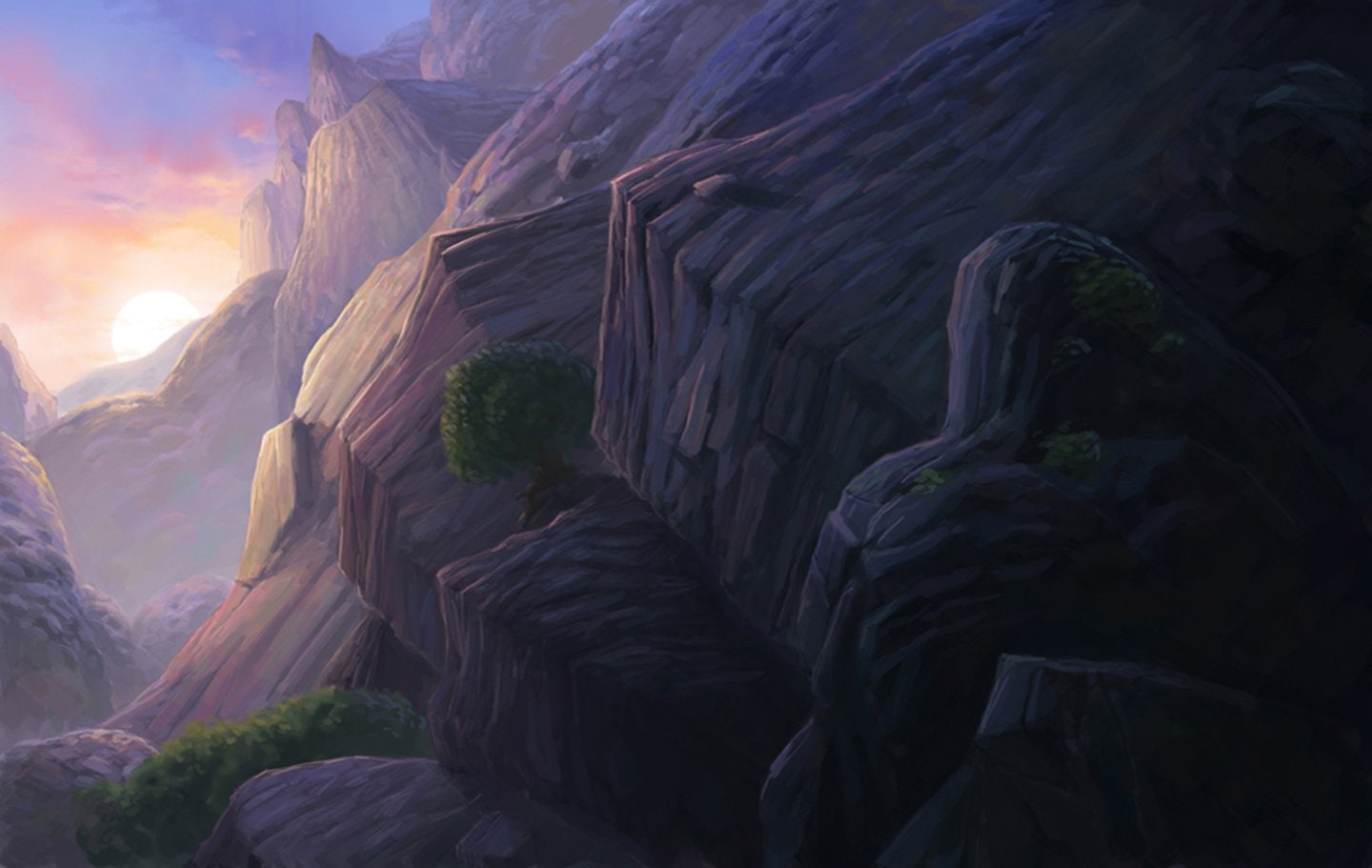 Sky, Stone, Rock, Other, Violet, Fantasy, 720P, HD Wallpaper