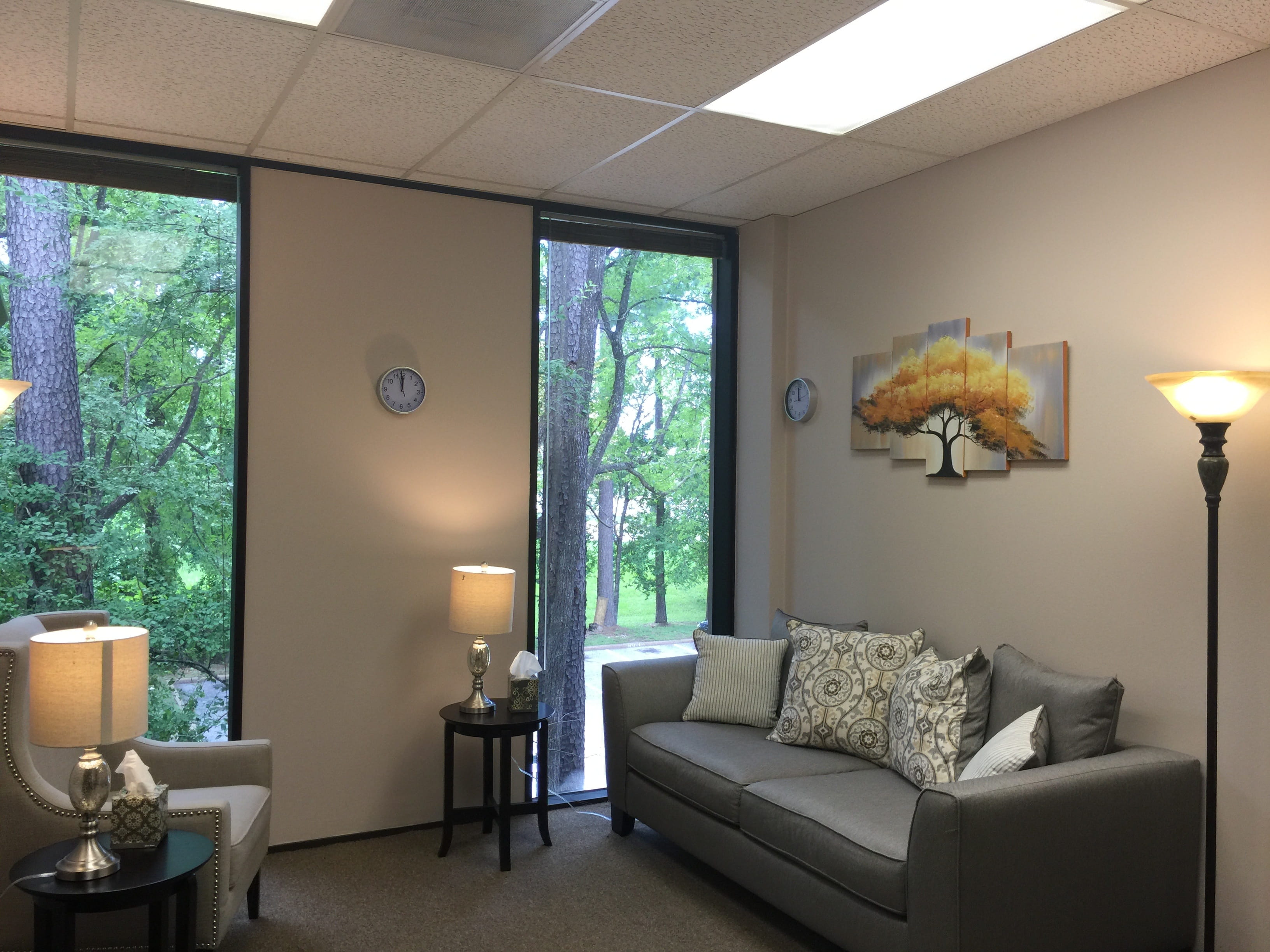 no people, seat, lighting equipment, sofa, illuminated, Counselor, furniture, tx, counseling in houston, plant, coffee table, indoors, houston, 2K, trauma counseling in houston tx, HD Wallpaper
