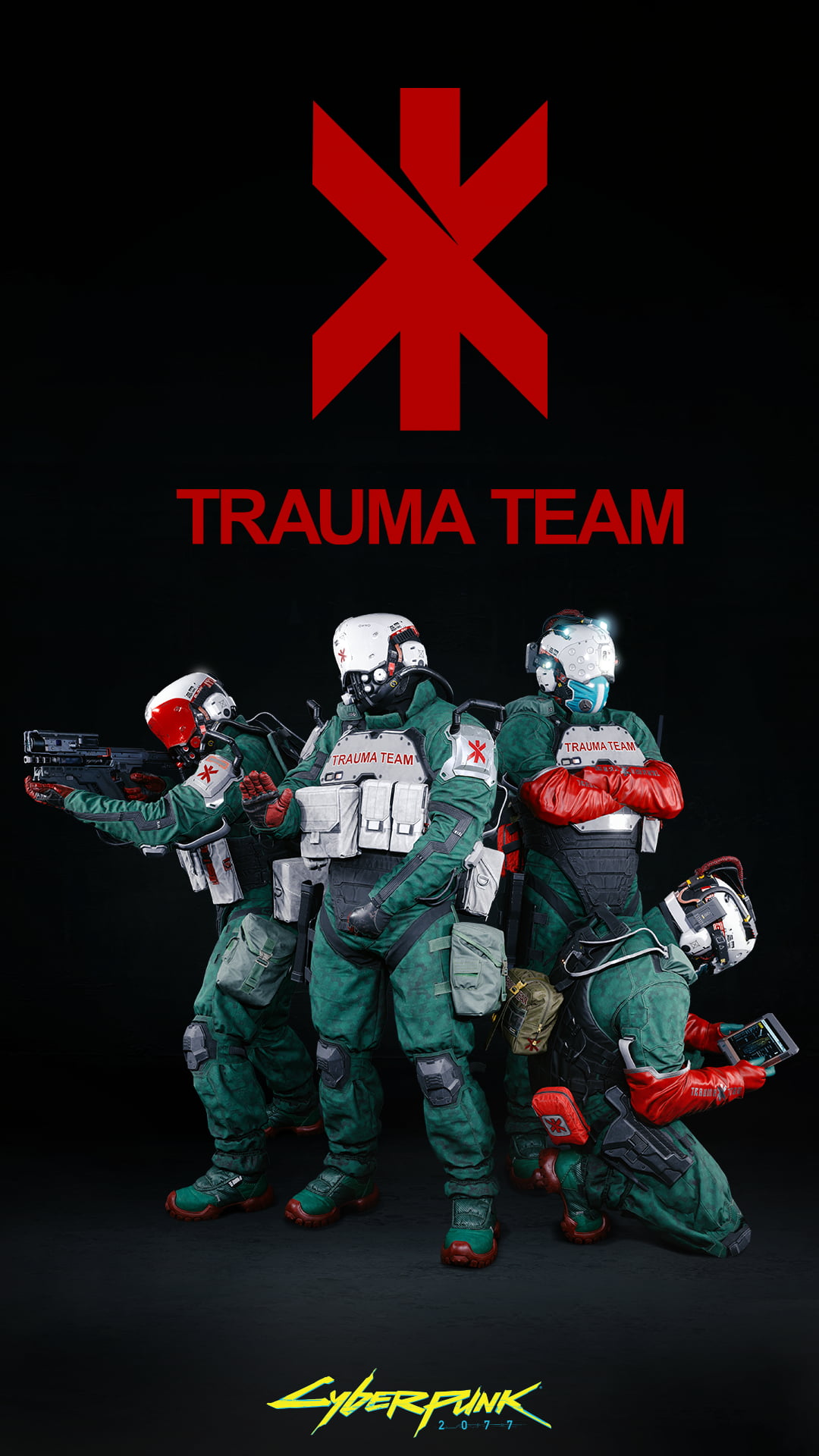 1080P, Cyberpunk 2077, video games, cyberpunk, Trauma Team, Phone HD Wallpaper