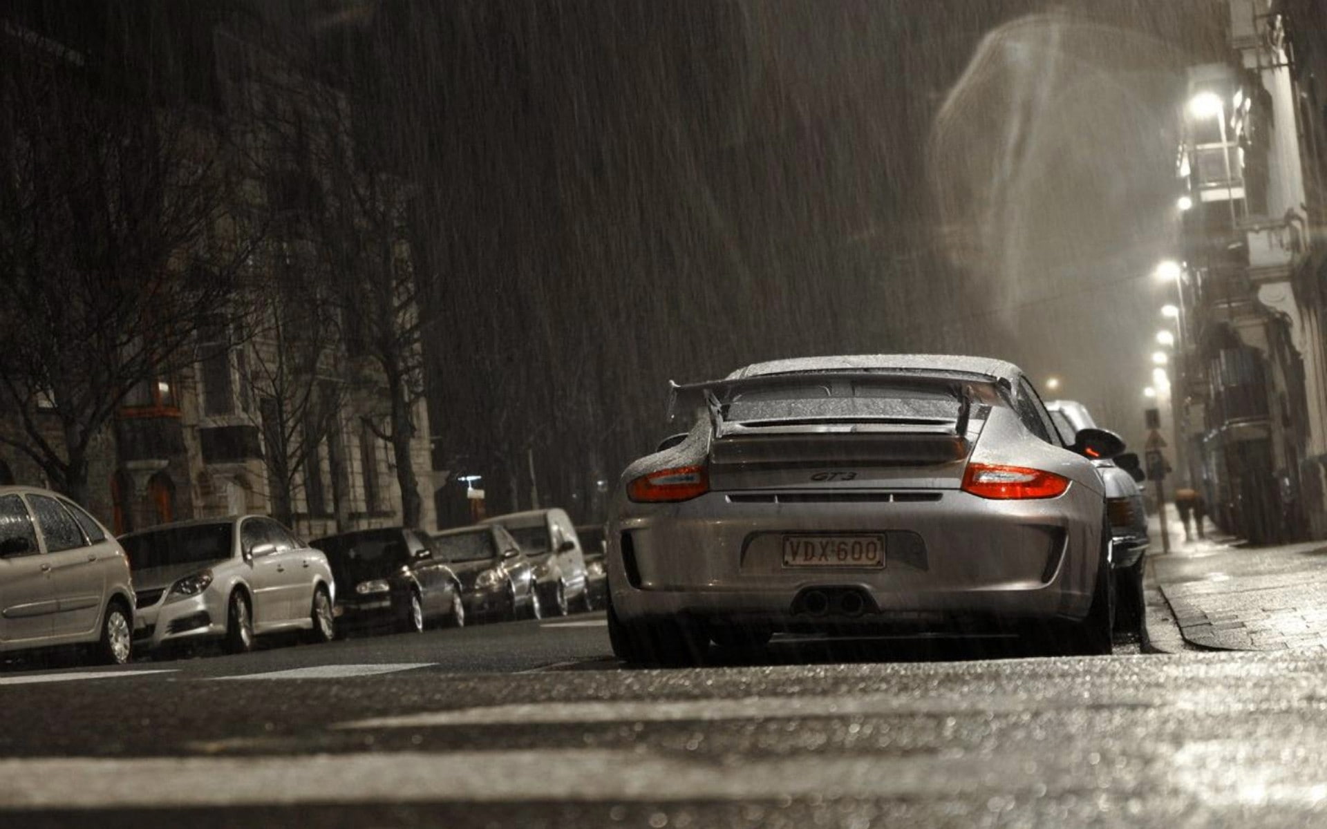 technology, art, vehicles, 1080P, gt, hd, porsche, night, rain, x, cars, HD Wallpaper