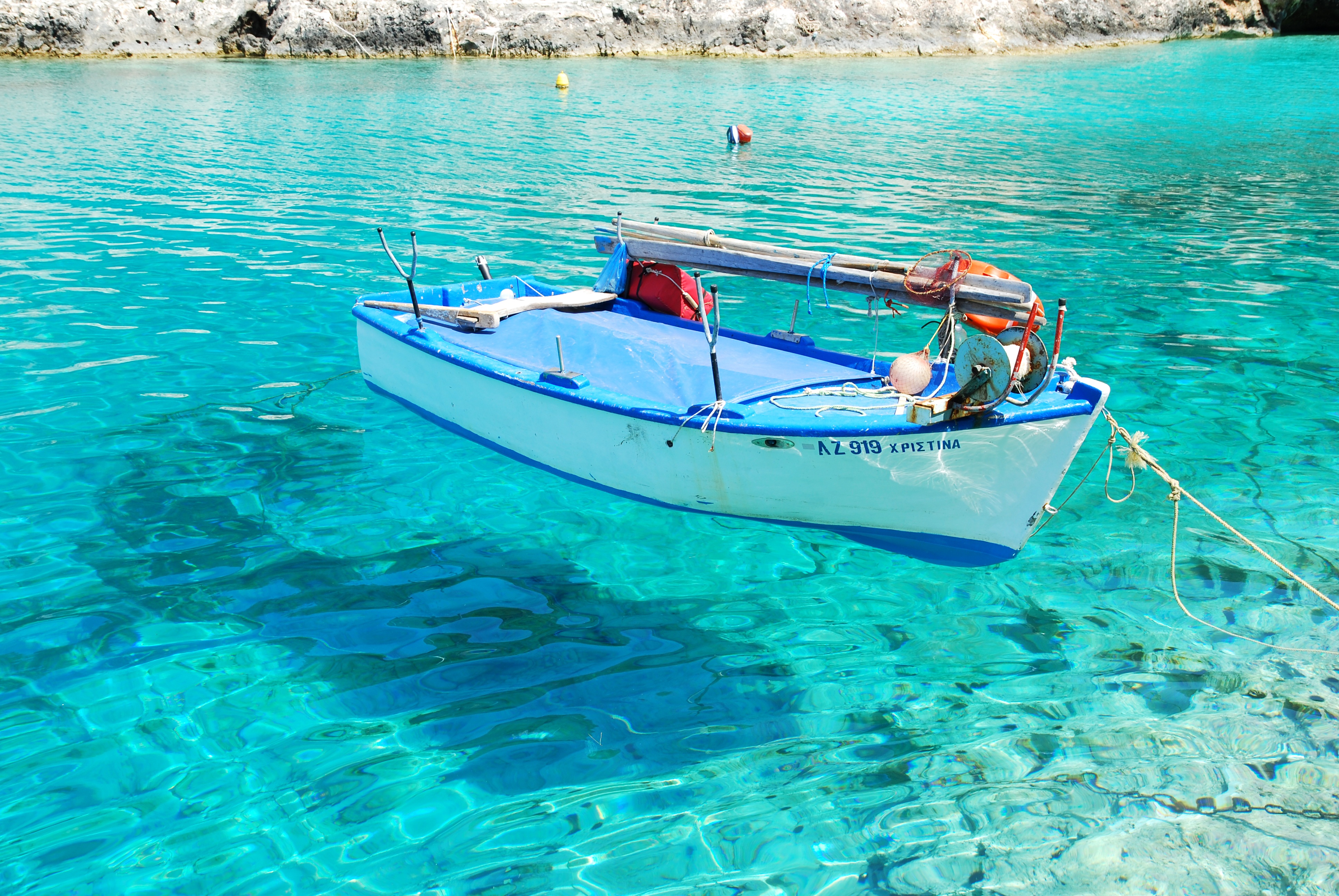 turquoise colored, turquoise, anchored, waterfront, reflection, vacation, beach, transparent, nature, floating on water, no people, memory, shadow, summer, HD Wallpaper