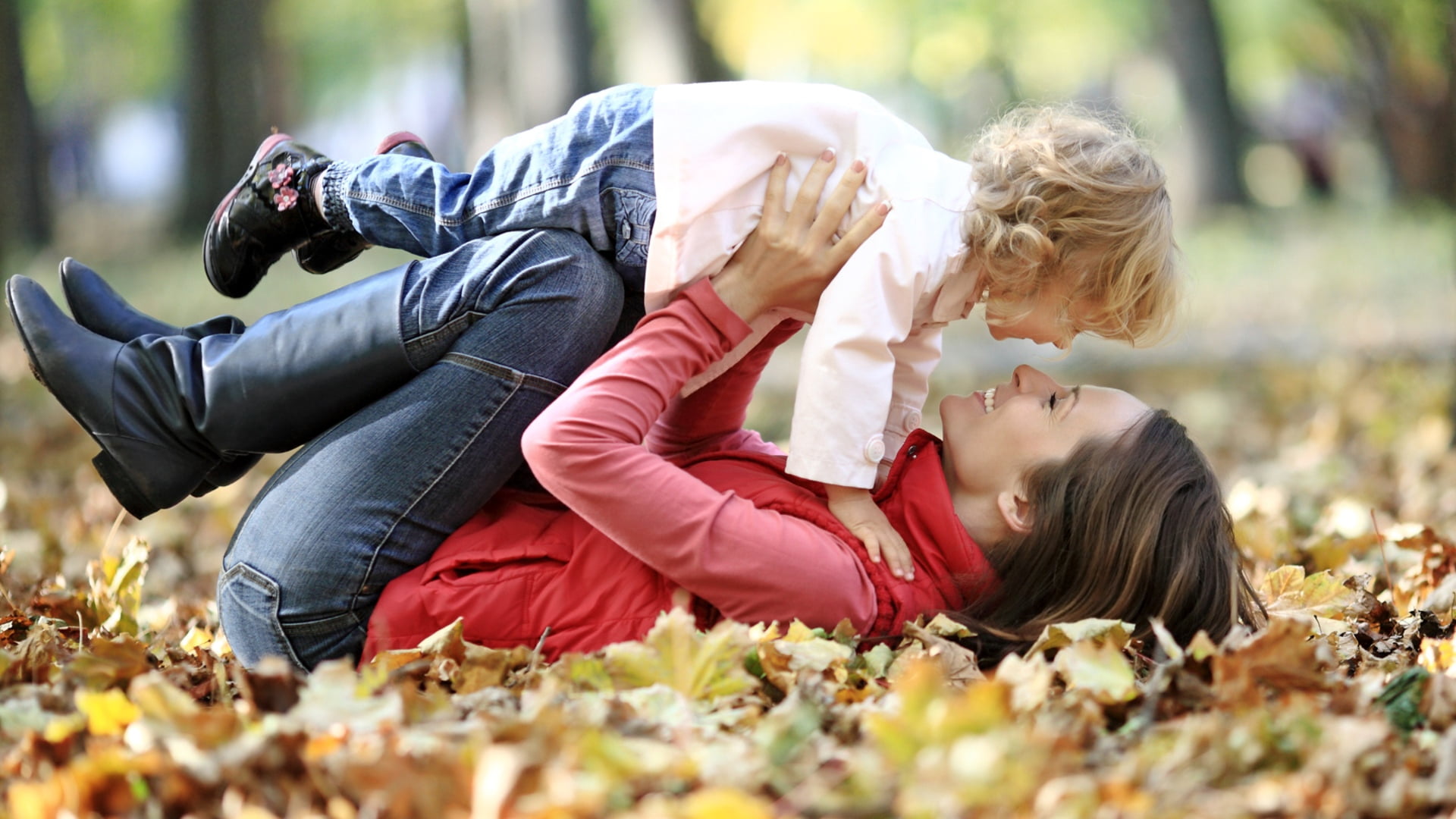 land, day, father, s, girls, nature, yellow, relaxation, people, leaf, family, baby Girls, smiling, casual Clothing, positive Emotion, beauty, loving, laughing, HD Wallpaper
