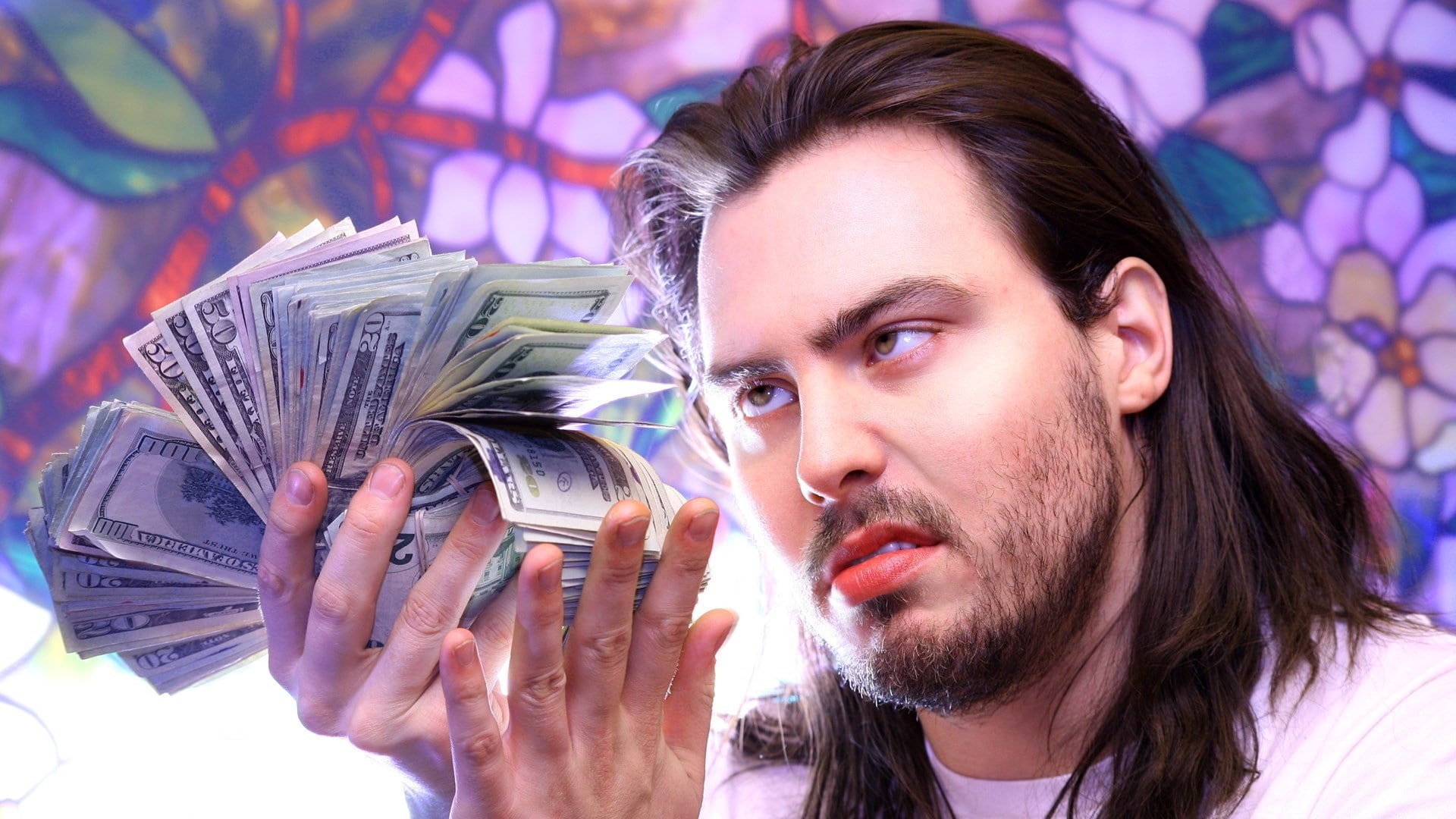 1080P, economy, finance, headshot, human face, young adult, business, men, indoors, Bristle, holding, Look, adult, close-up, paper currency, body part, HD Wallpaper