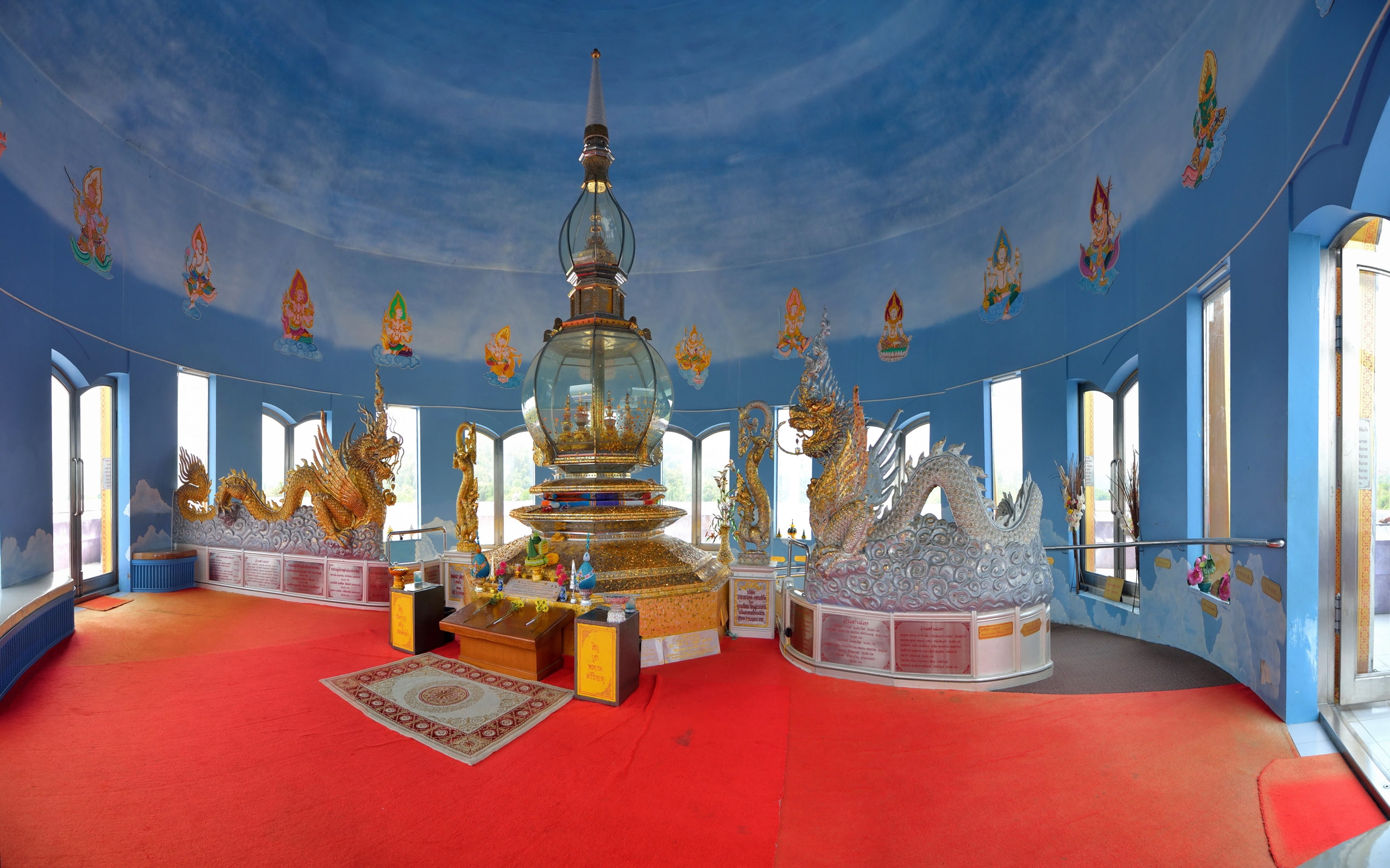 ton, crystal, mai, tha, wat, 2K, pagoda, interior, chiang, HD Wallpaper