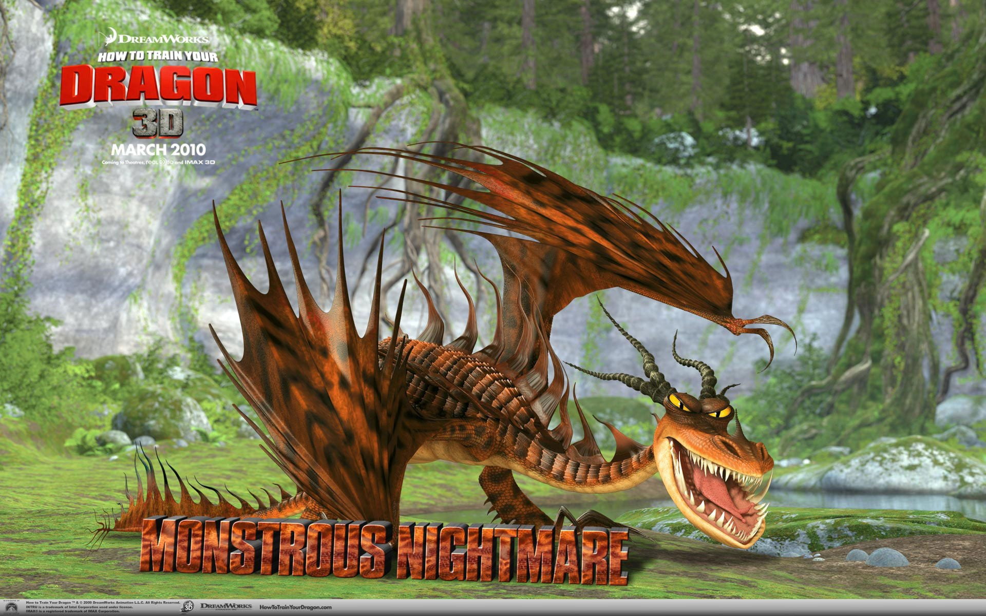 Forest, How To Train Your Dragon, Tree, Movie, 1080P, Monstrous Nightmare, Dragon, HD Wallpaper