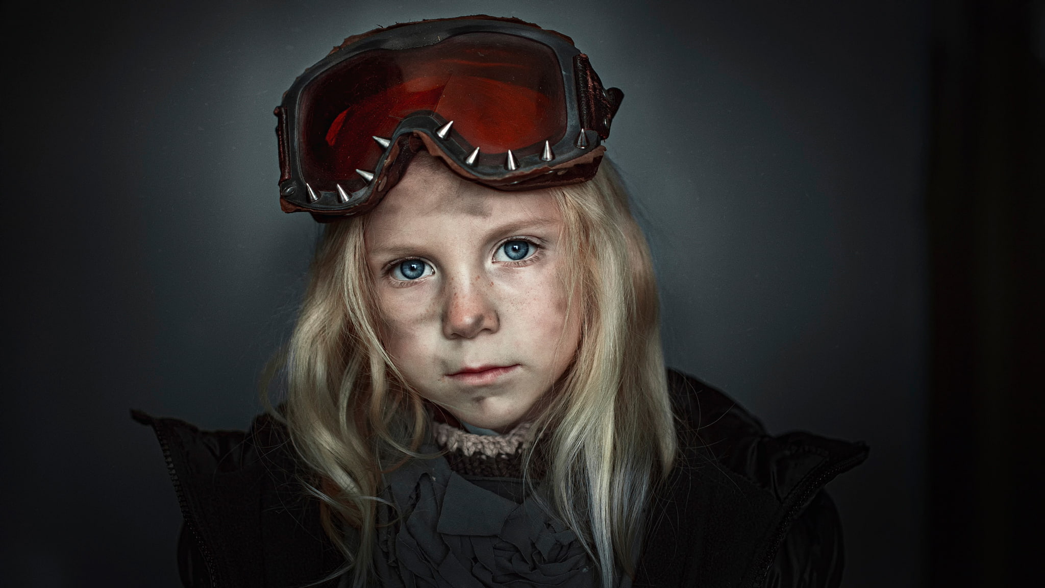grimy, Field, portrait, glasses, 1080P, girl, George Chernyadev, HD Wallpaper