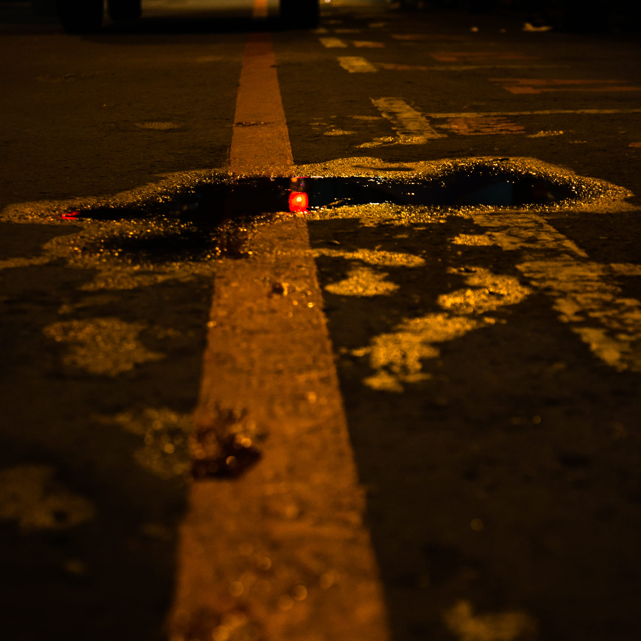 road, the way forward, puddles, high angle view, day, symbol, urban, selective focus, nature, marking, 1080P, transportation, shadow, outdoors, road marking, Phone HD Wallpaper