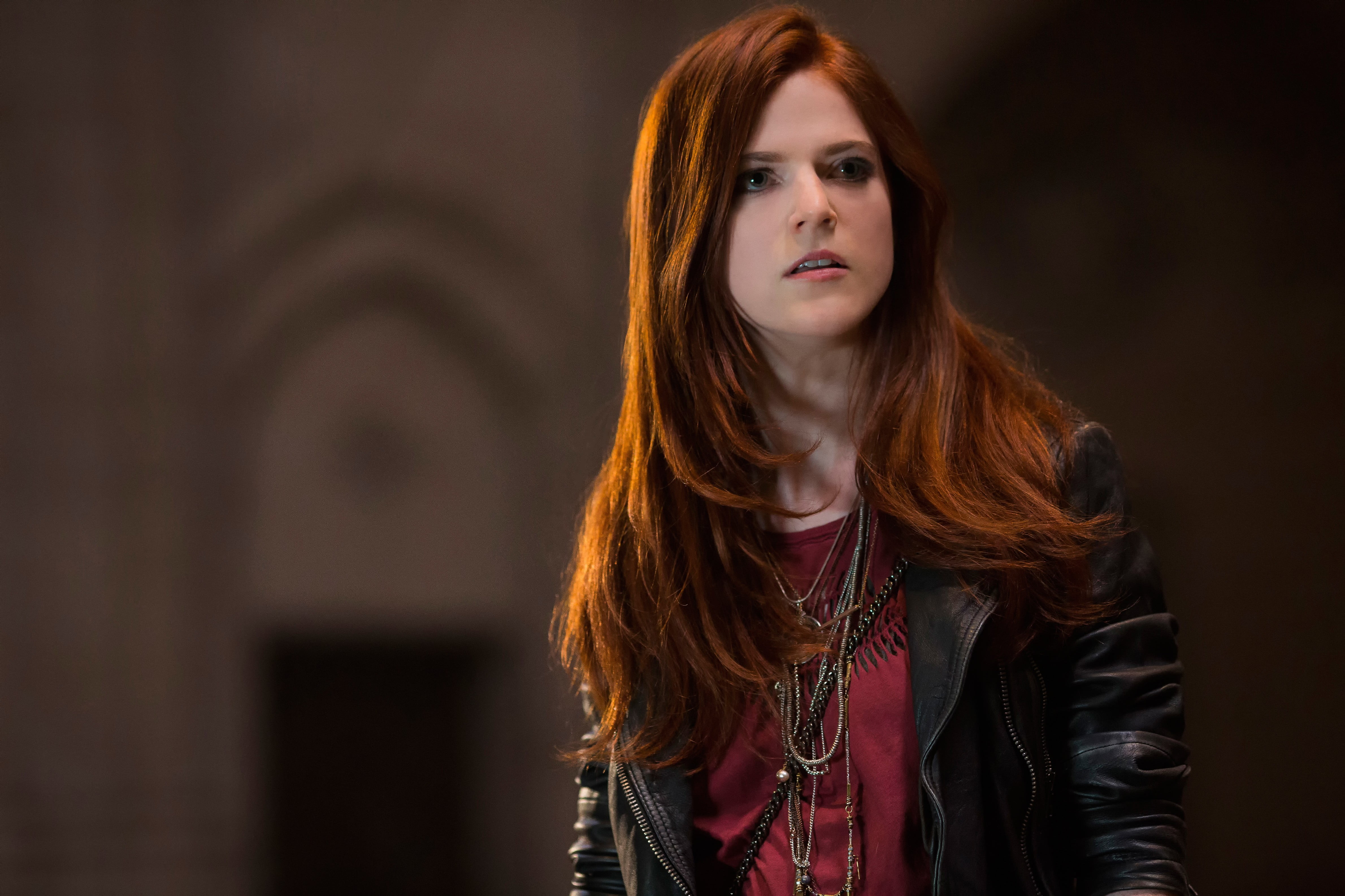 hair, women, clothing, adult, dyed red hair, fashion, leather jacket, redhead, young adult, Rose Leslie, brown hair, front view, leather, one person, hairstyle, HD Wallpaper