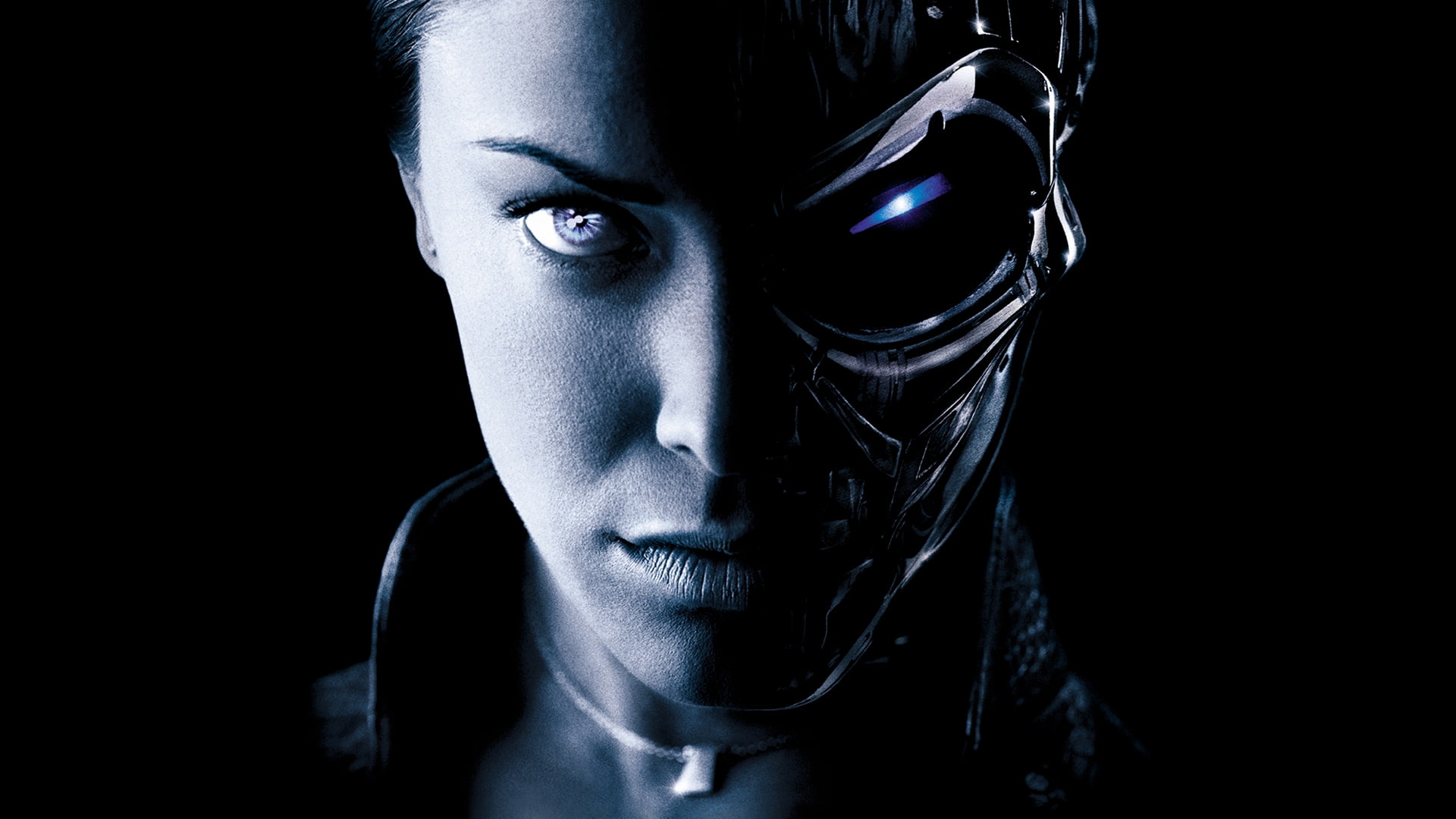 black background, black color, aggression, Movies, women, cyborg, human body part, females, looking at camera, 1080P, indoors, studio shot, beautiful woman, HD Wallpaper