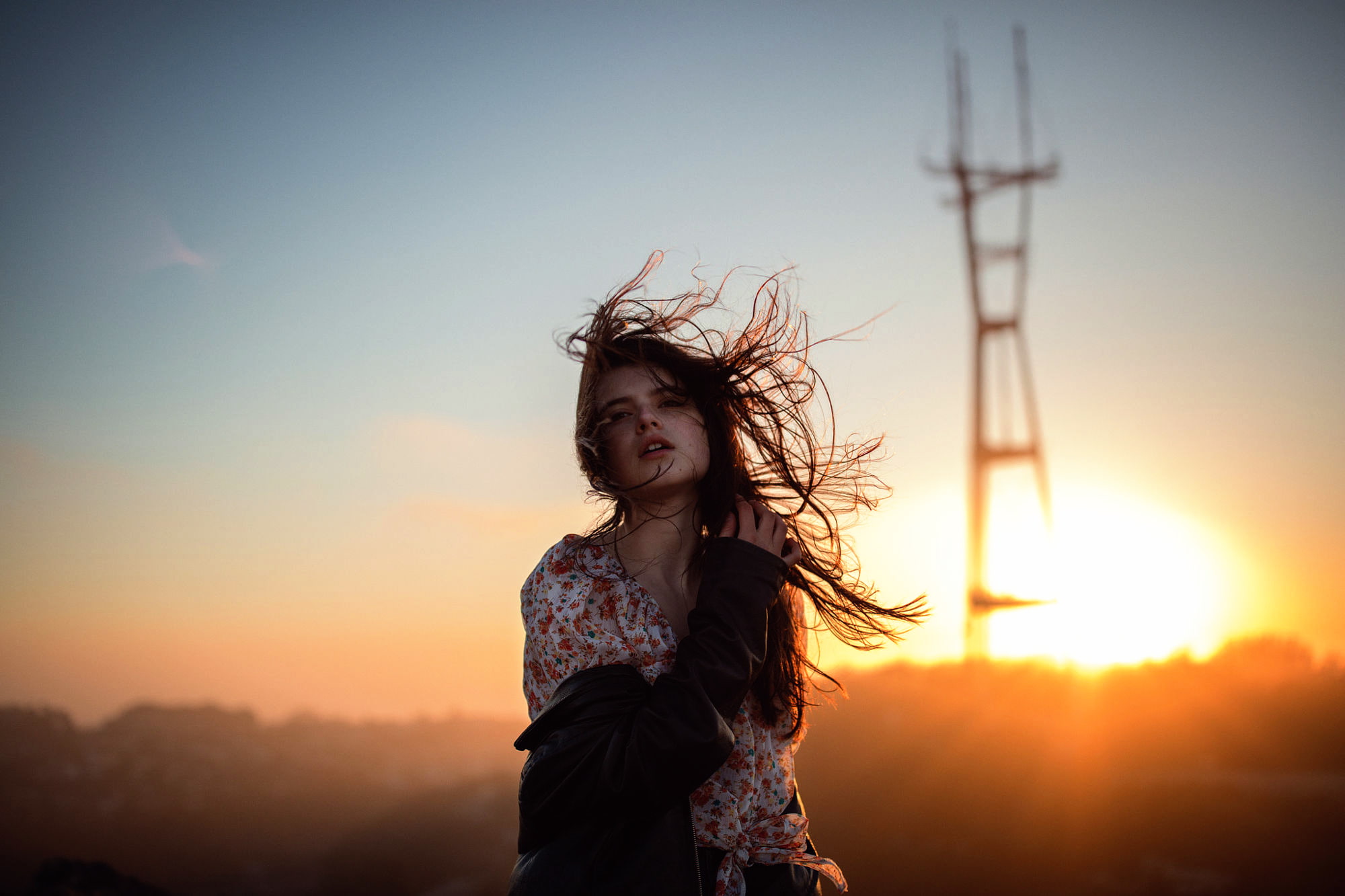 Jesse Duke, the sun, Twin Peaks, girl, 1080P, based on the movie, hair, HD Wallpaper