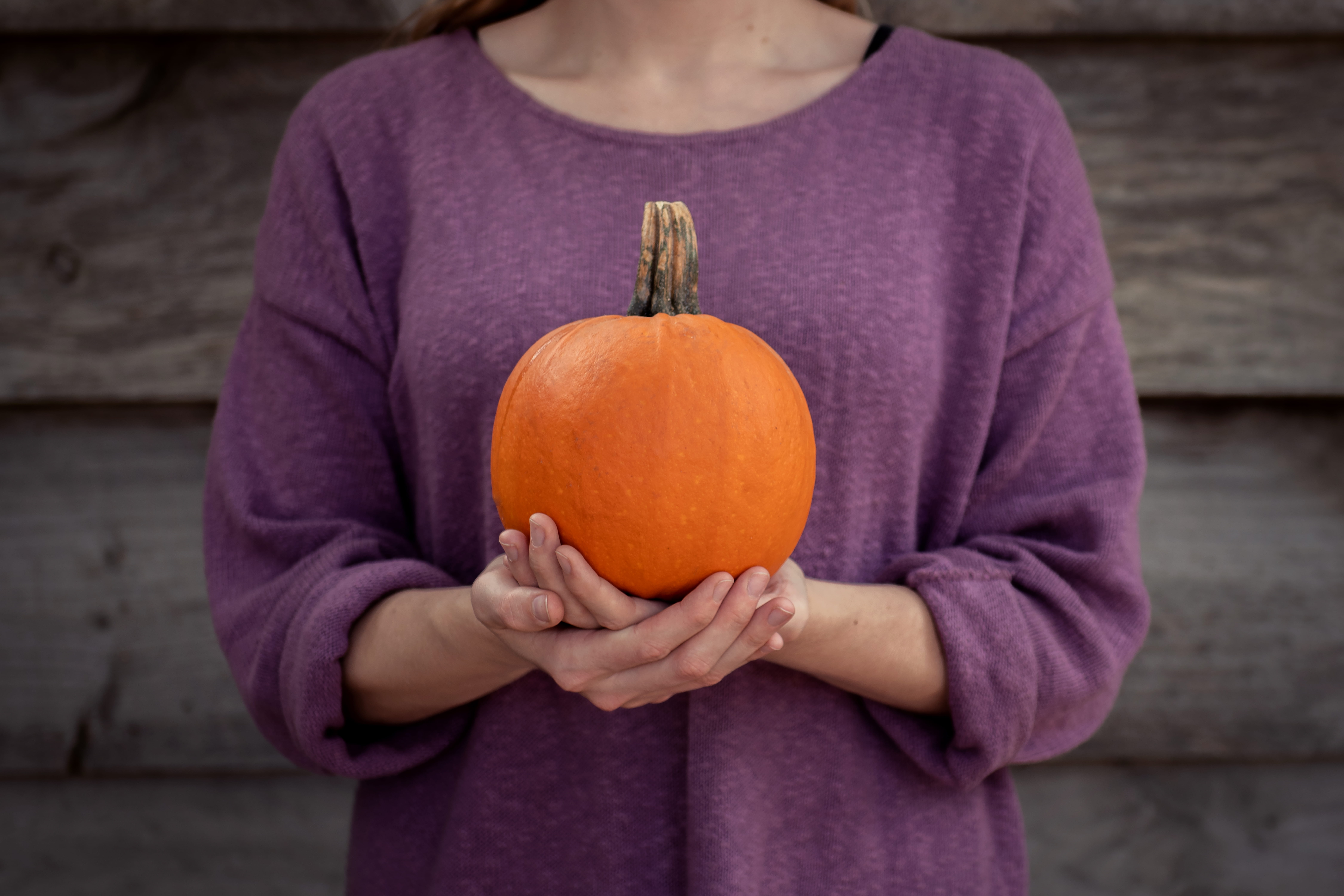 casual clothing, pumpkin, focus on foreground, food, food and drink, fall, wellbeing, healthy eating, long, woman, autumn, midsection, farm, one person, HD Wallpaper
