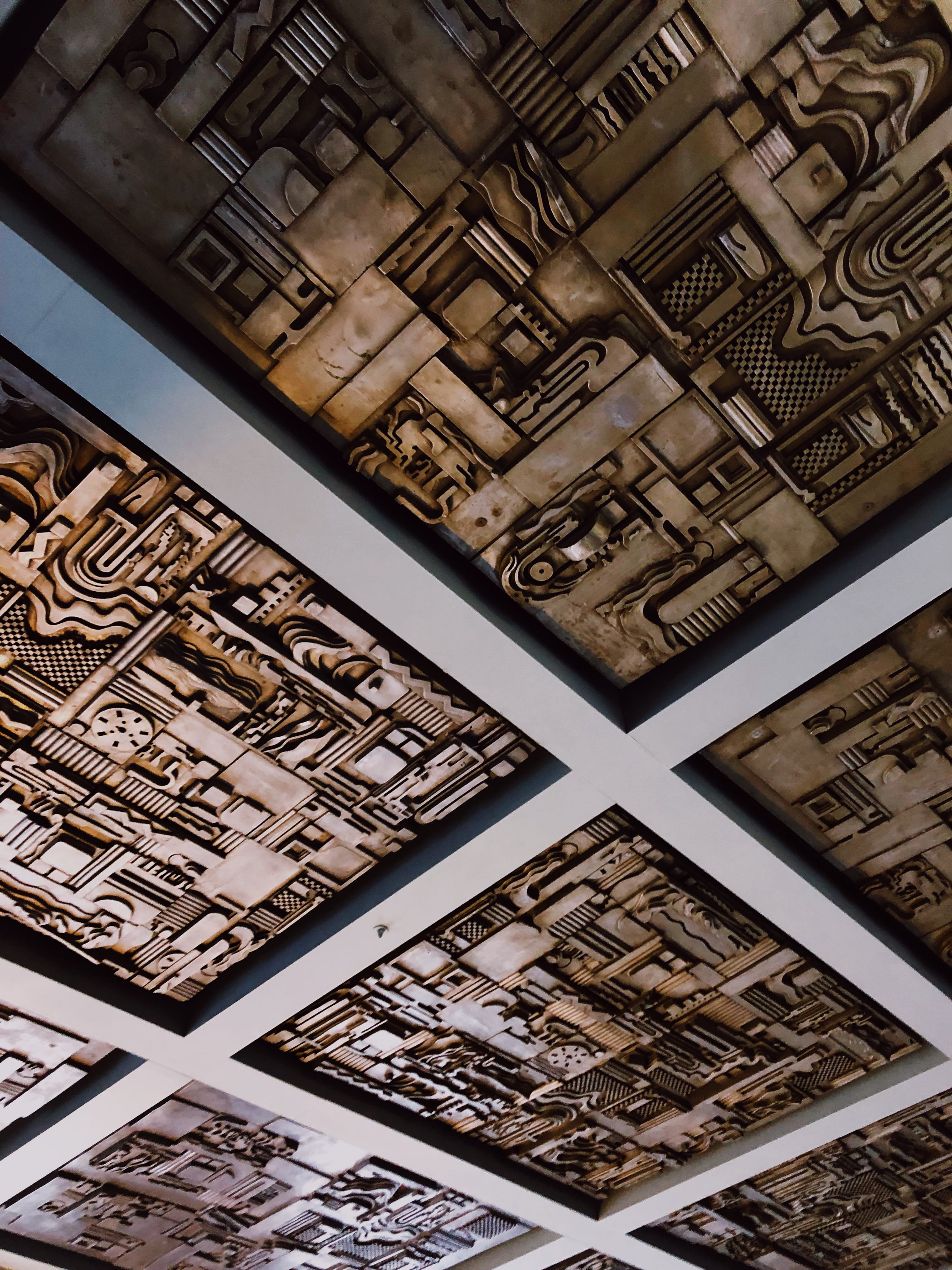 scotland, museum, ceiling, built structure, no people, art and craft, wood, picture frame, 4K, design, large group of objects, pattern, day, backgrounds, Phone HD Wallpaper