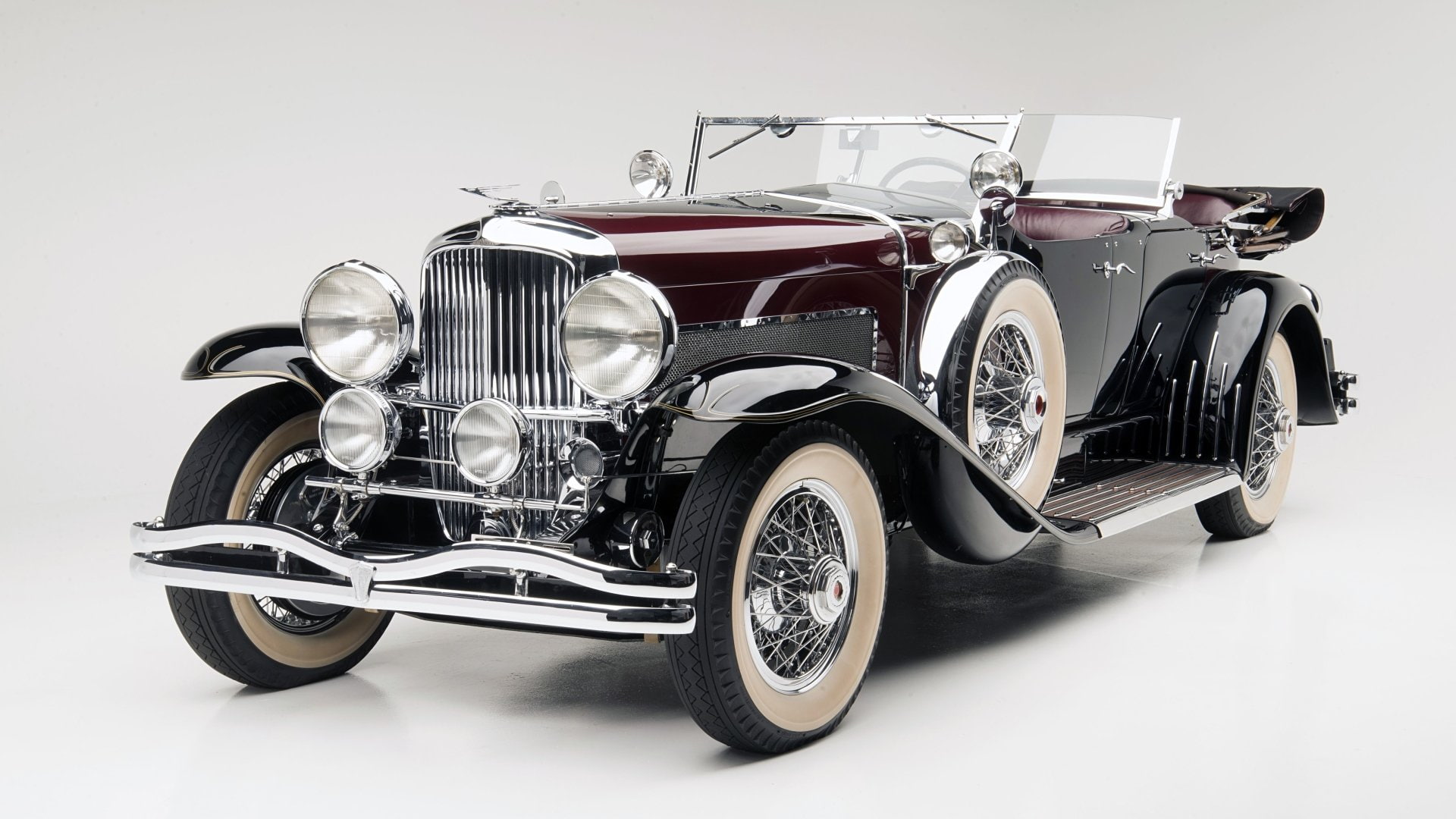 Luxury Car, Red Car, Duesenberg SJ, Old Car, Duesenberg SJ LeBaron Dual Cowl Phaeton, Full-Size Car, 1080P, Car, Duesenberg, Vintage Car, HD Wallpaper